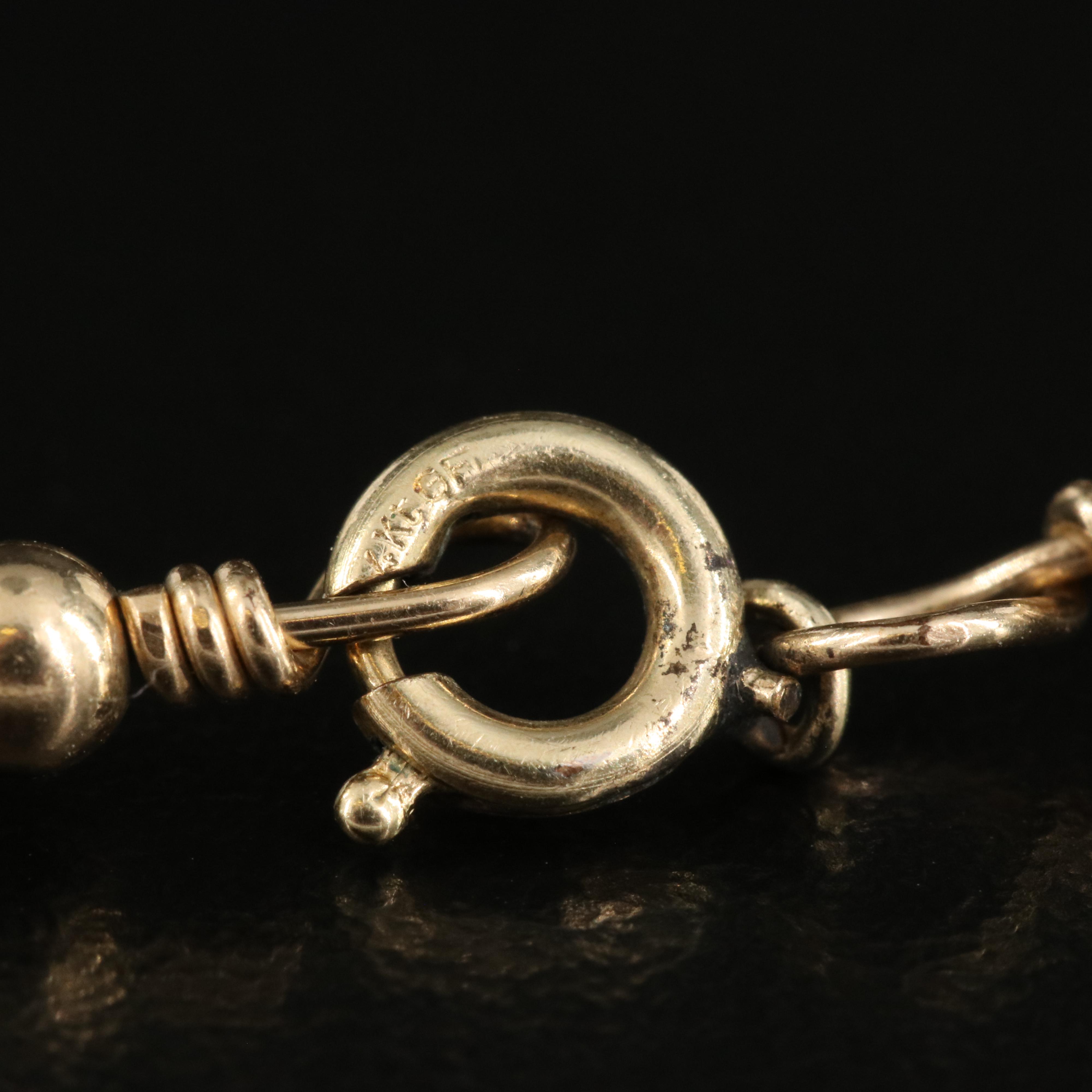 Gold Filled Faux Pearl Station Bracelet