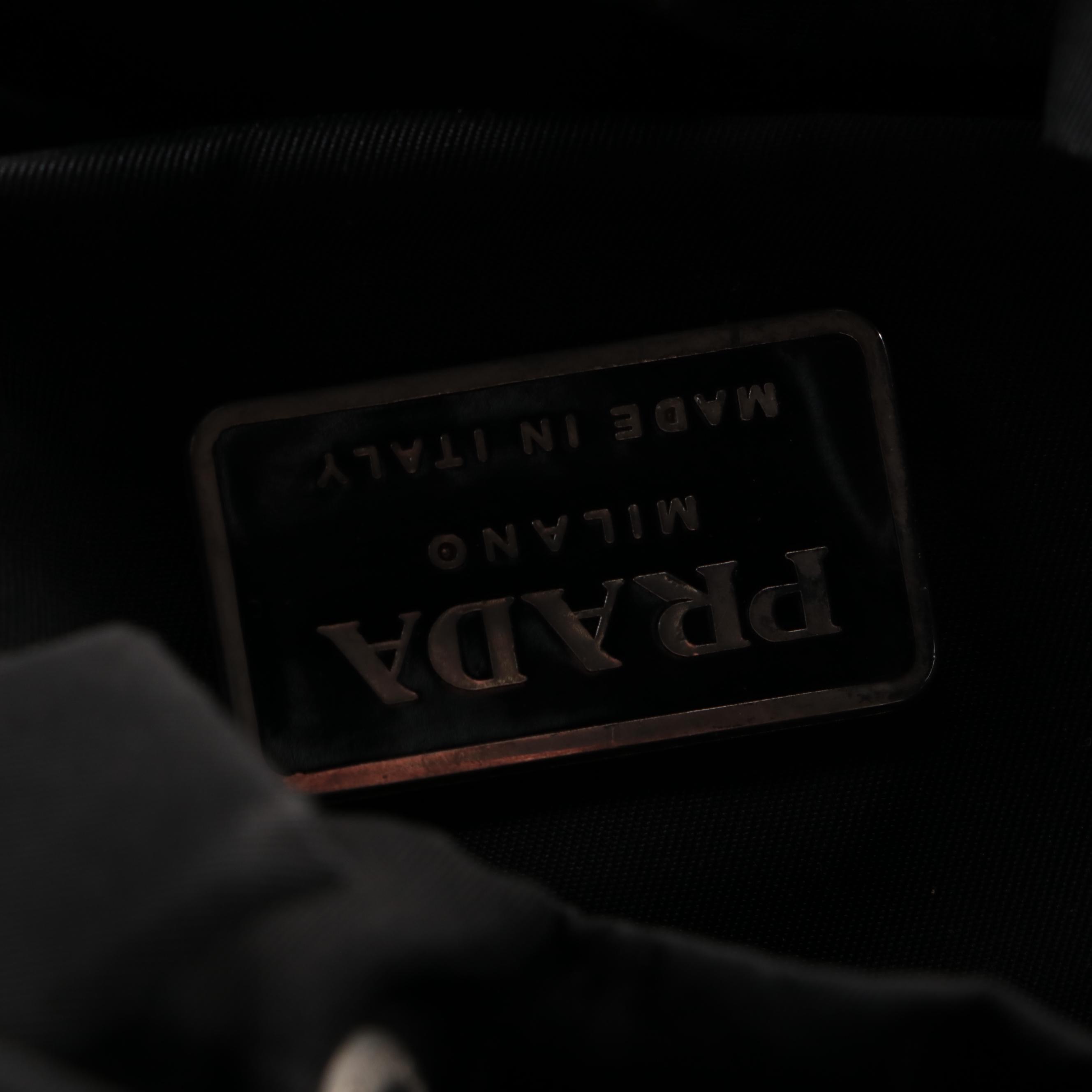 Prada Drawstring Rucksack Backpack in Black Nylon and Canvas