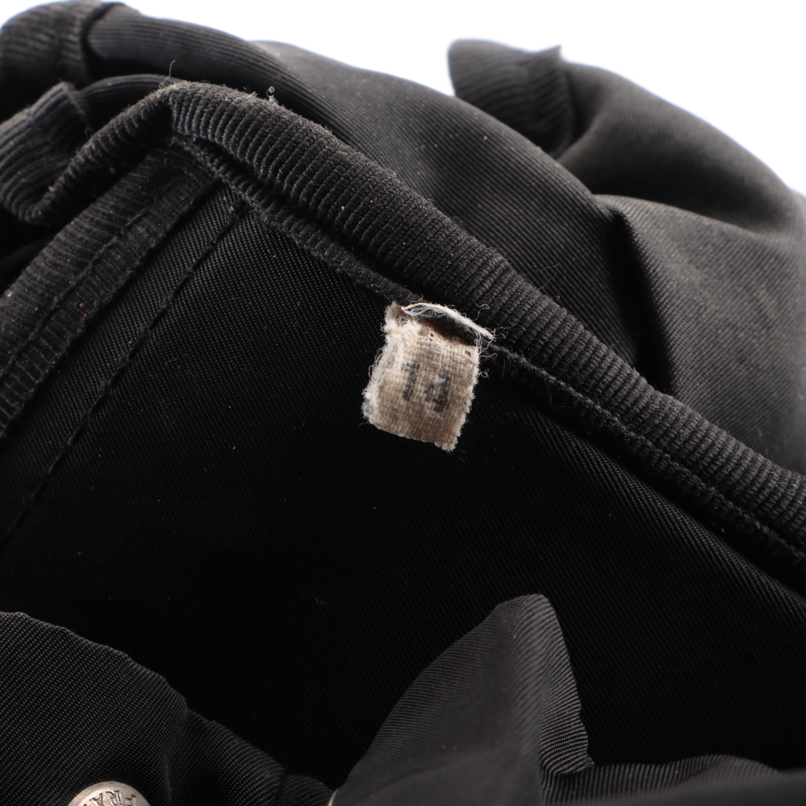 Prada Drawstring Rucksack Backpack in Black Nylon and Canvas