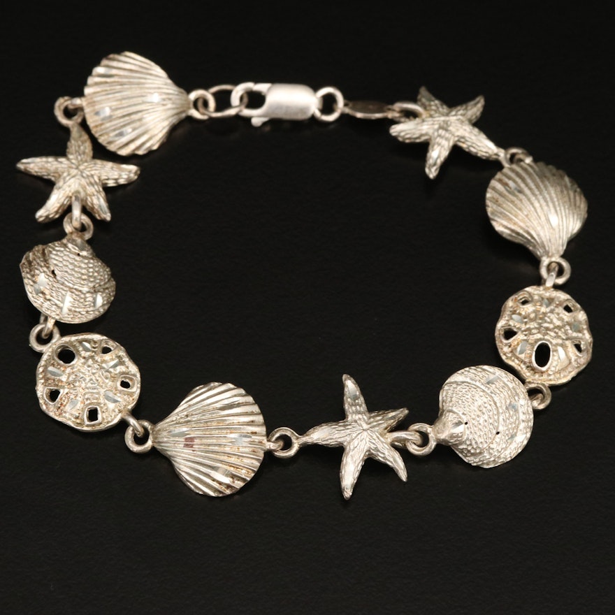 Sterling Sea Life Link Bracelet