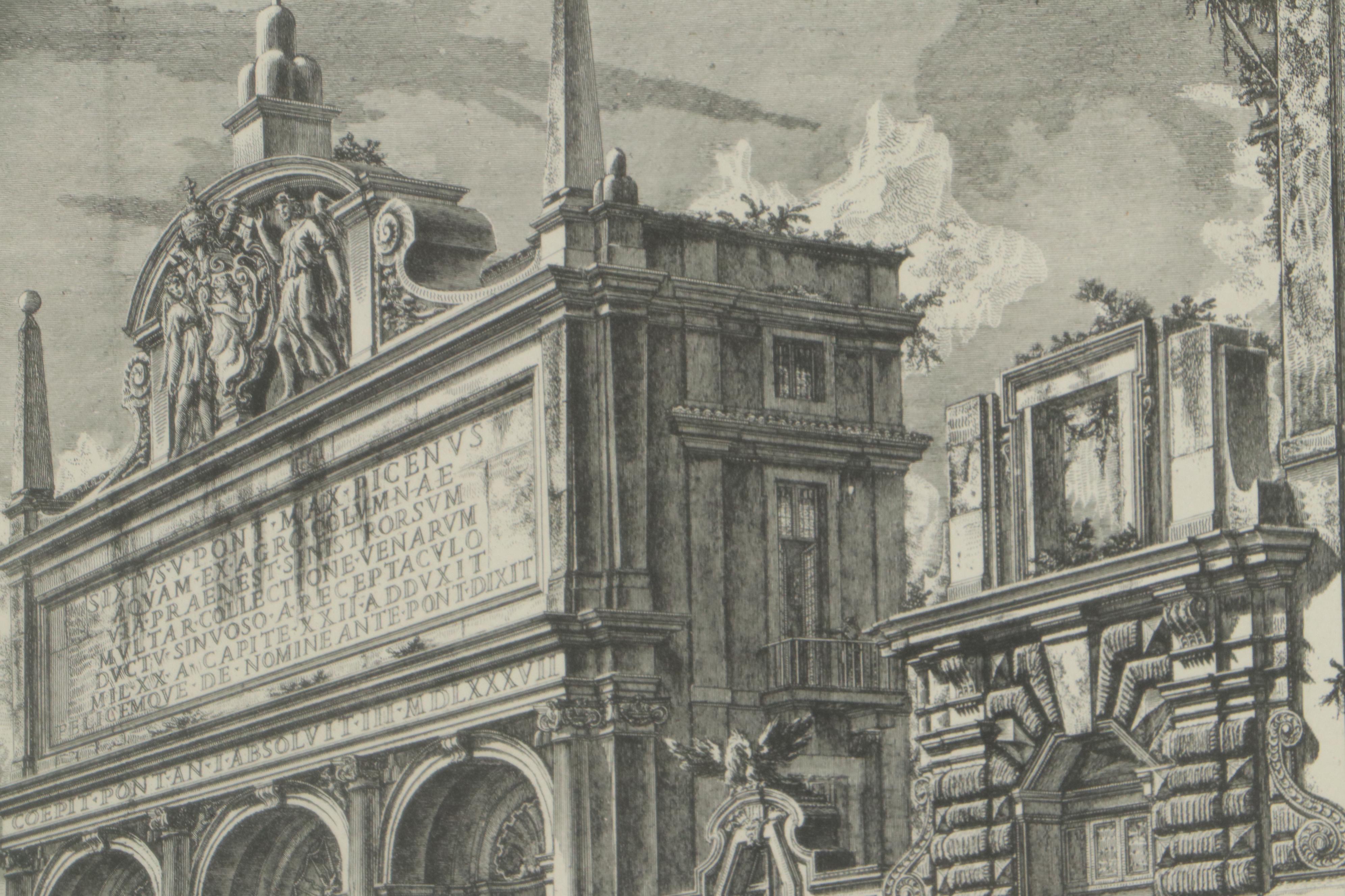 Lithograph After Giovanni Battista Piranesi of Castle, Mid to Late 20th Century