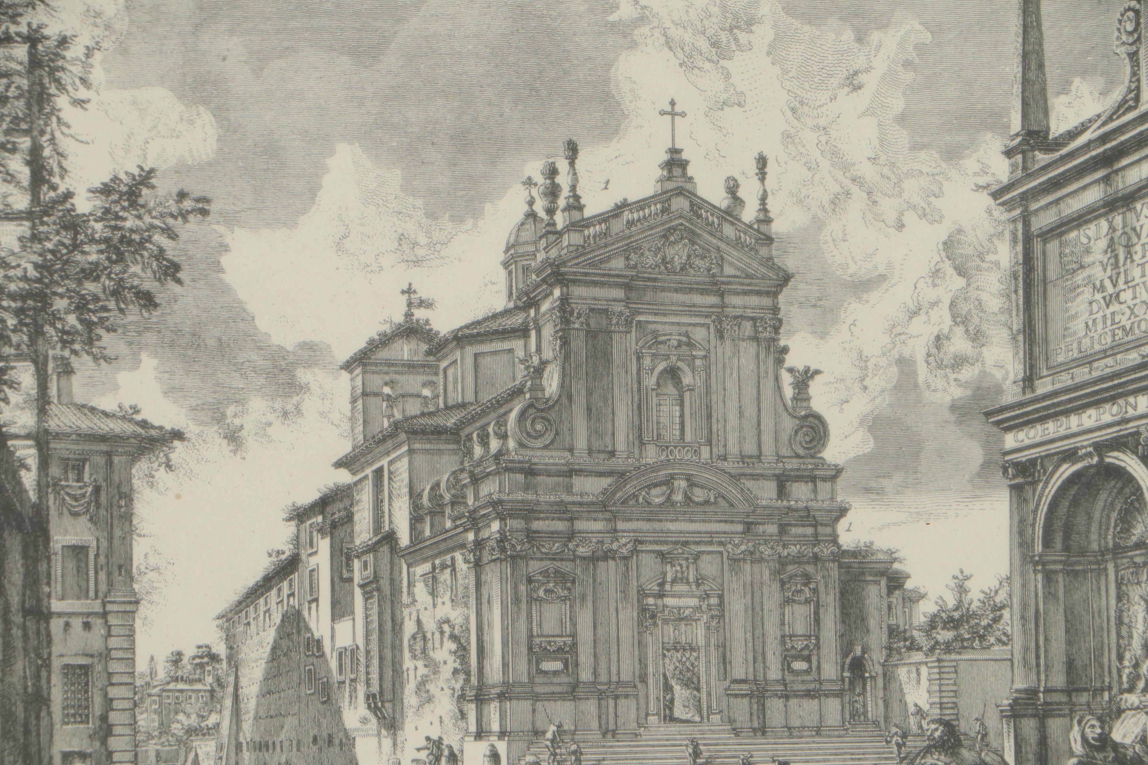 Lithograph After Giovanni Battista Piranesi of Castle, Mid to Late 20th Century