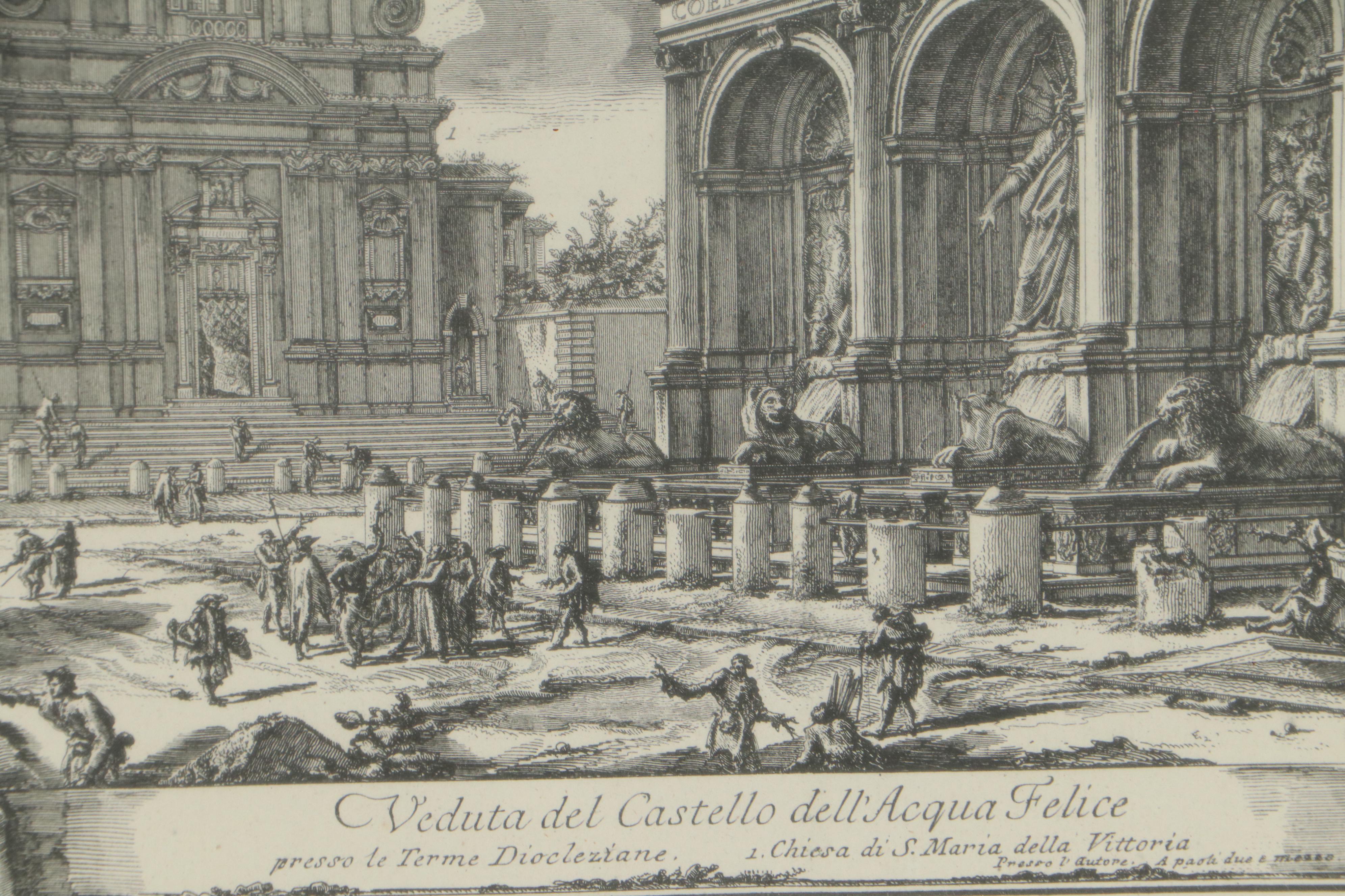 Lithograph After Giovanni Battista Piranesi of Castle, Mid to Late 20th Century