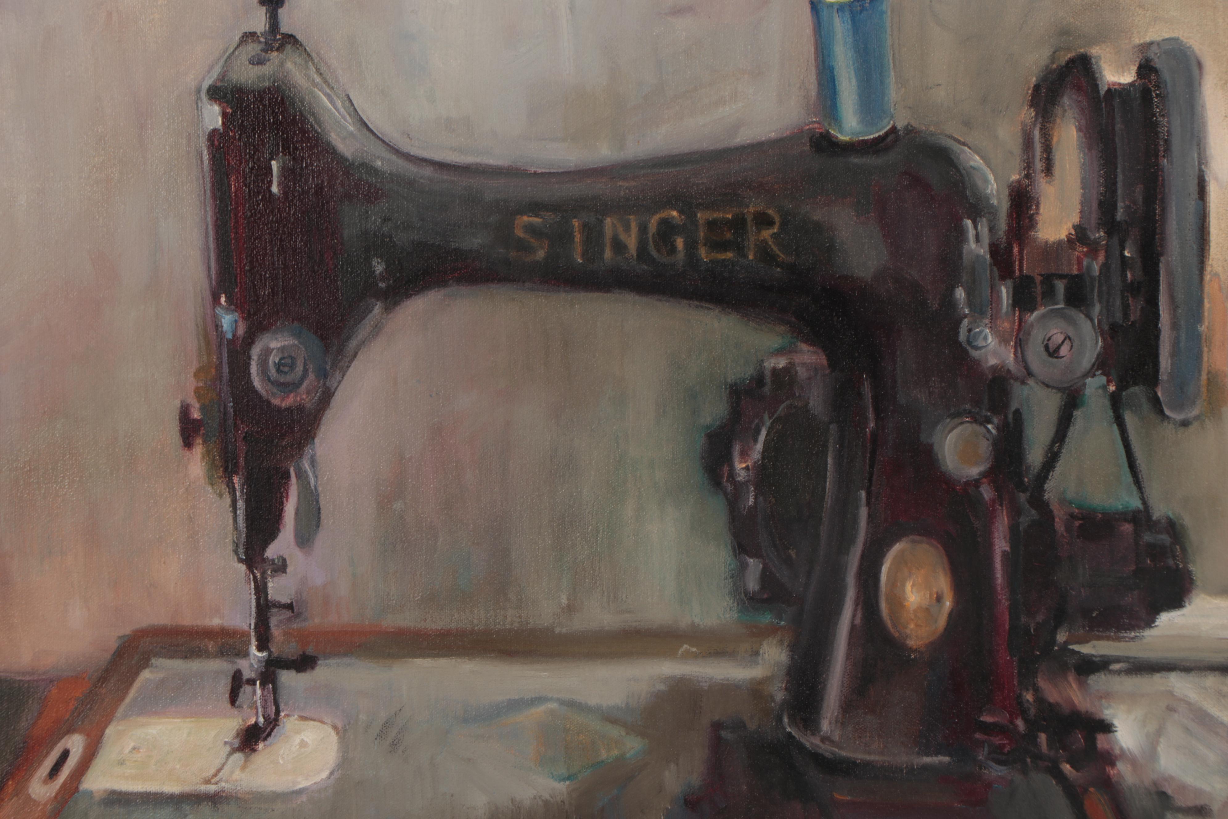 Marion Maas Oil Painting of Sewing Machine