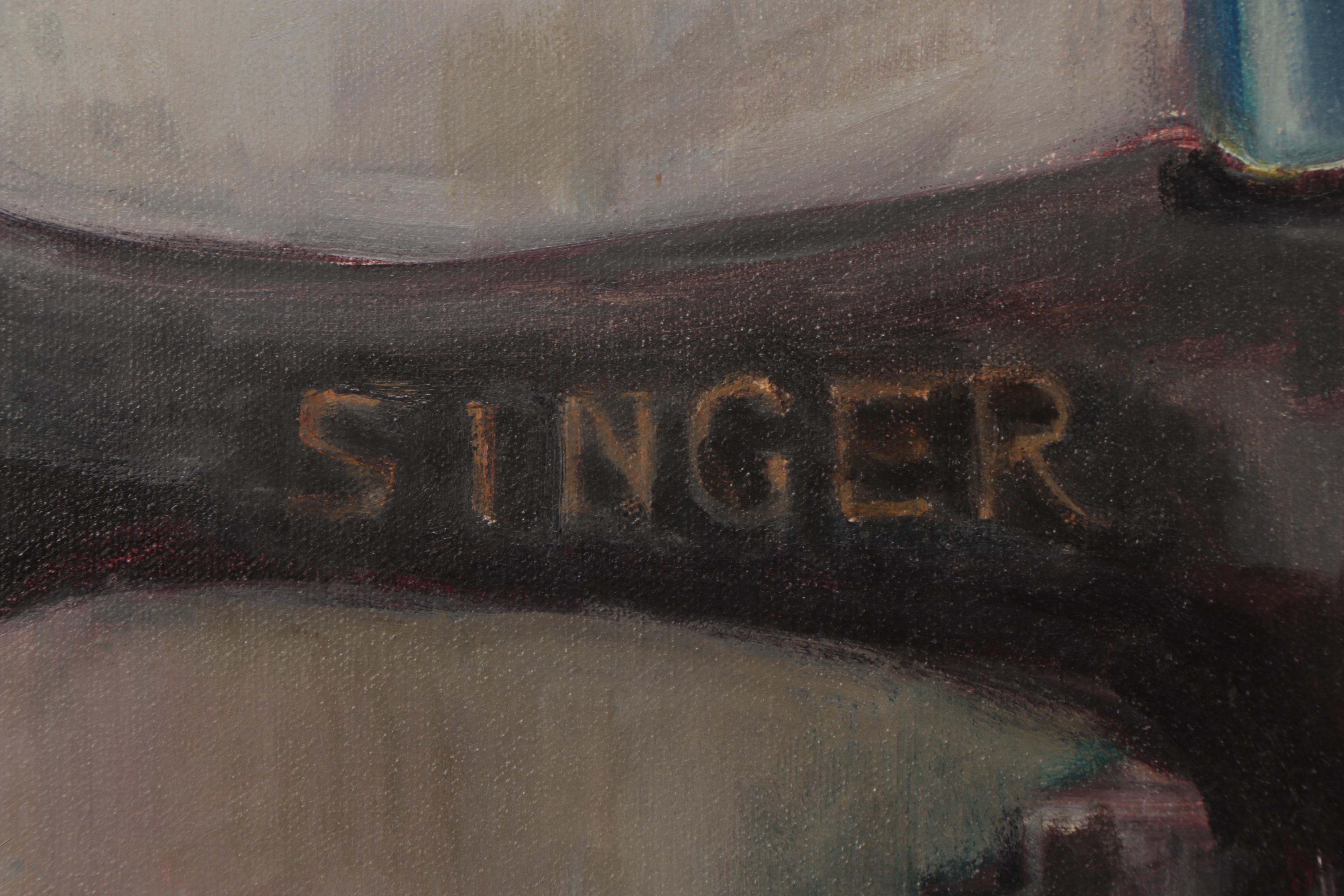 Marion Maas Oil Painting of Sewing Machine