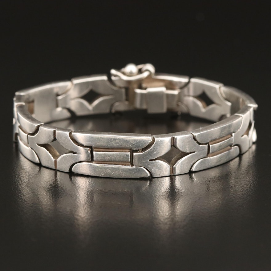Mexican Taxco Sterling Panel Bracelet