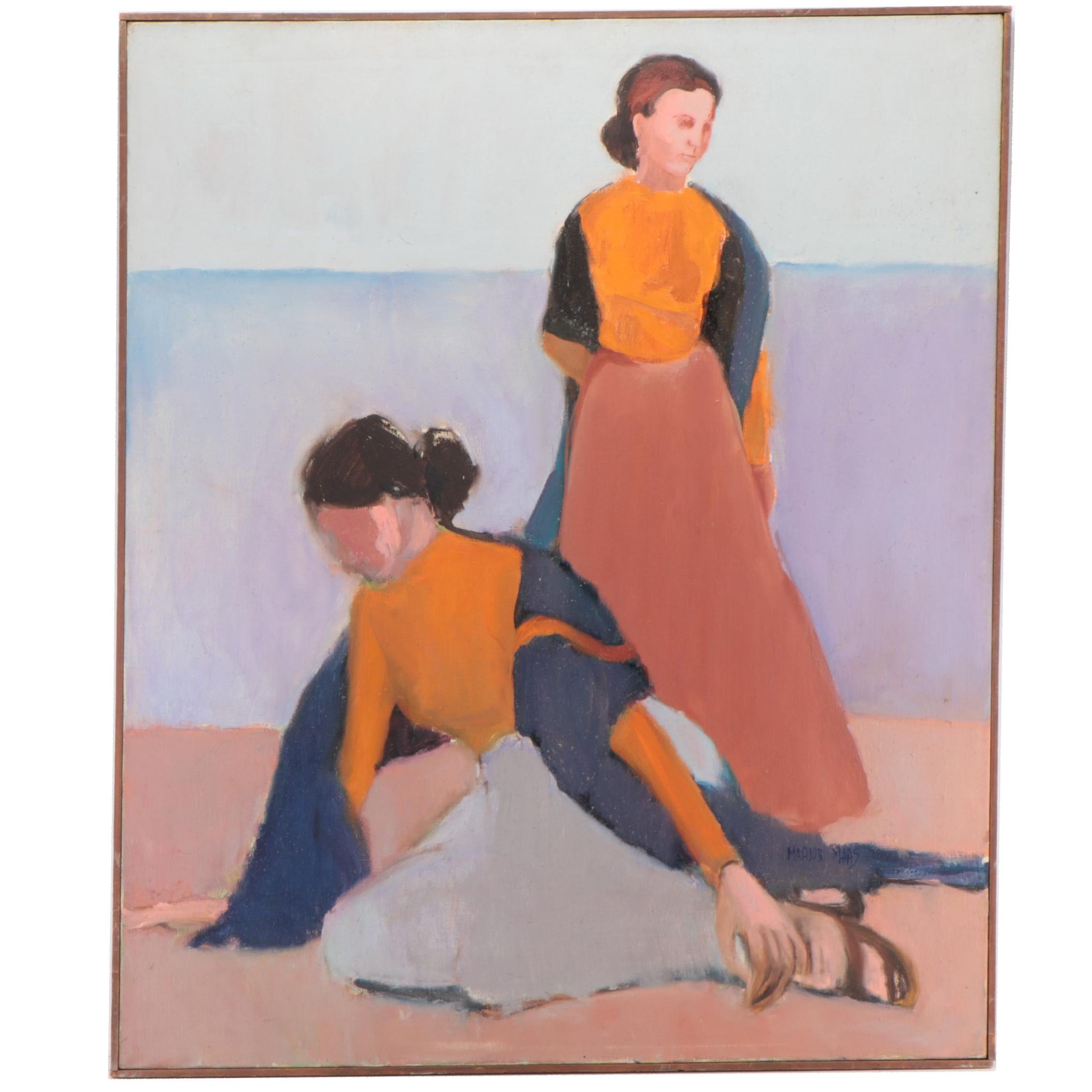 Marion Maas Figural Oil Painting