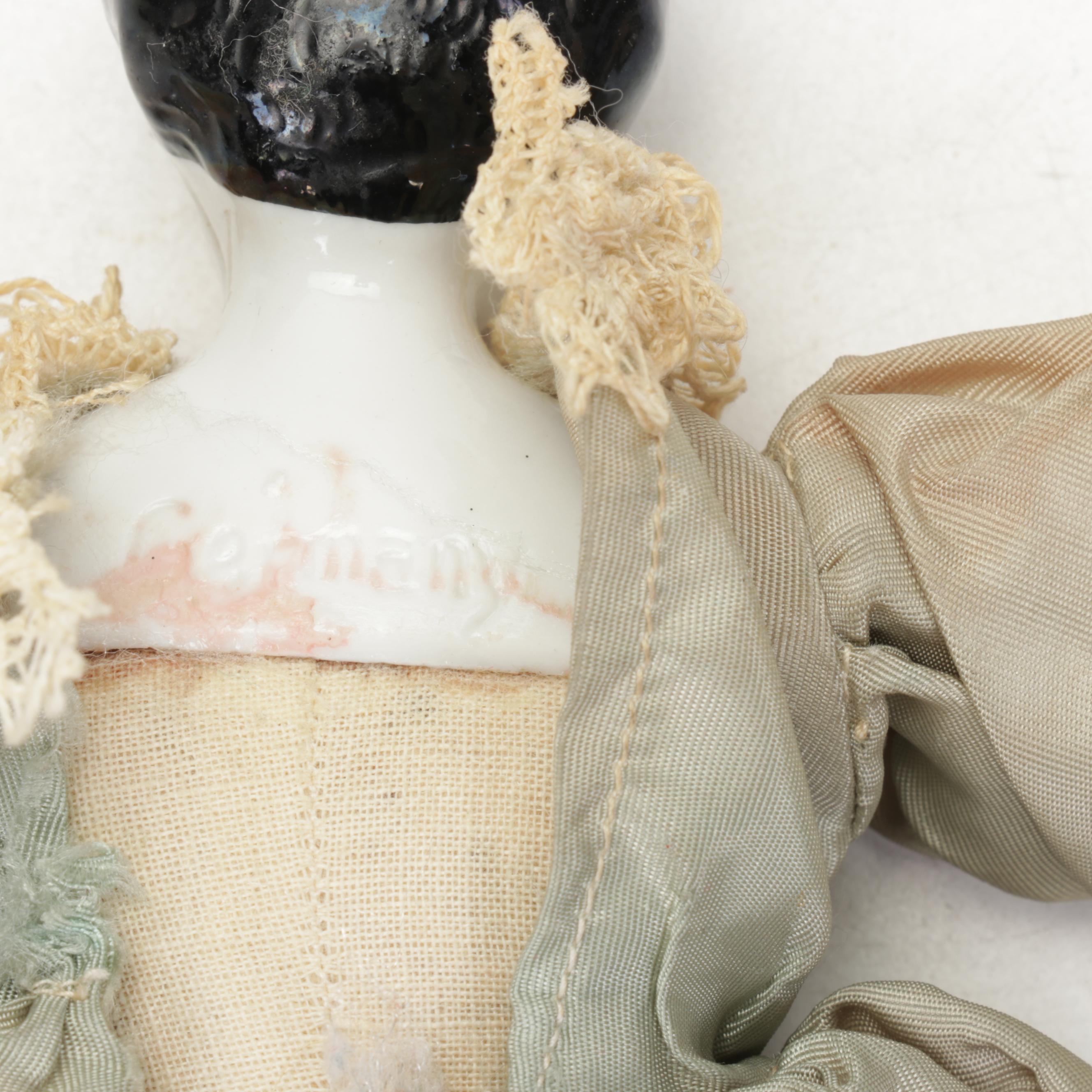 Porcelain China Head Dolls Featuring "Low Brow" and "Flat Top"