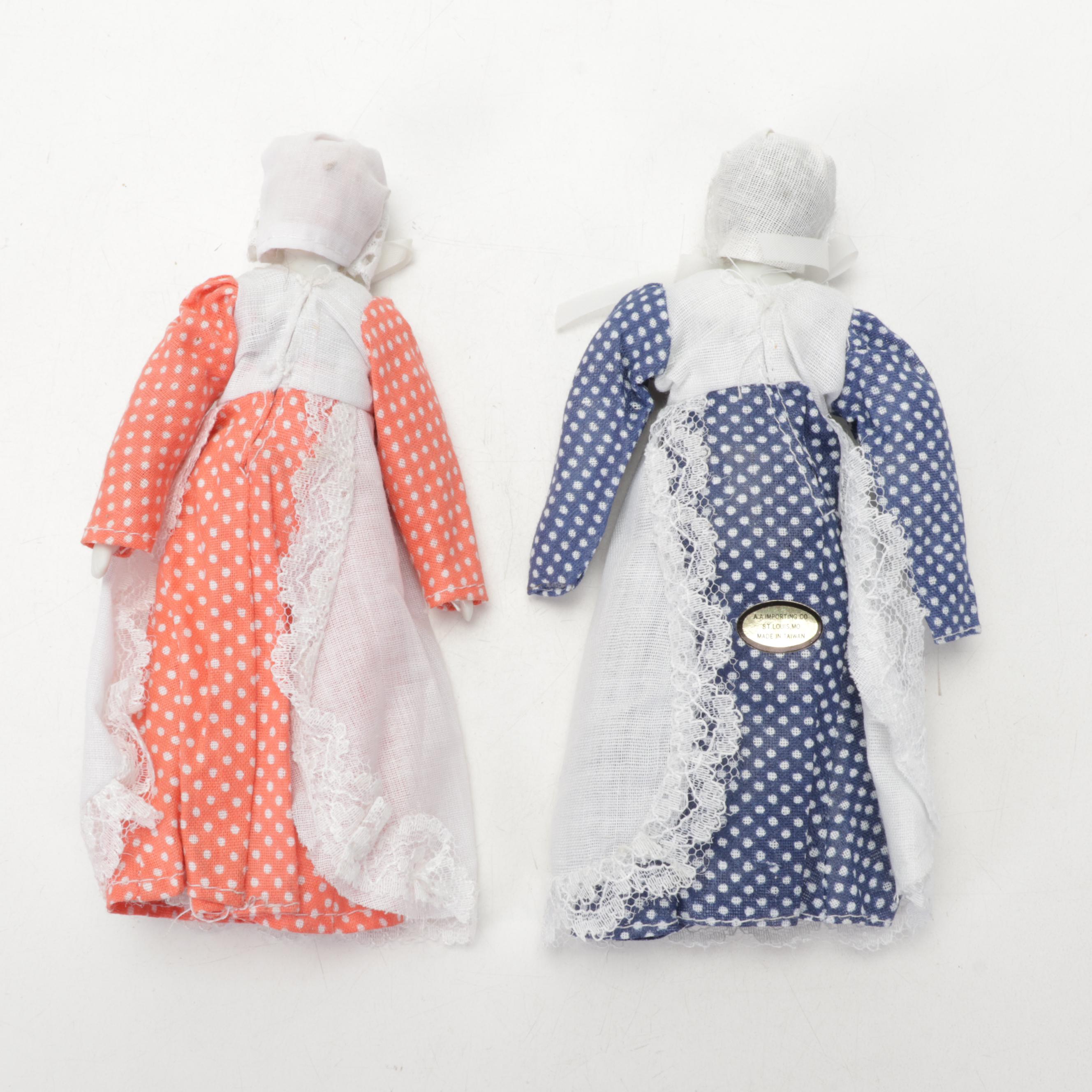 Porcelain China Head Dolls Featuring "Low Brow" and "Flat Top"