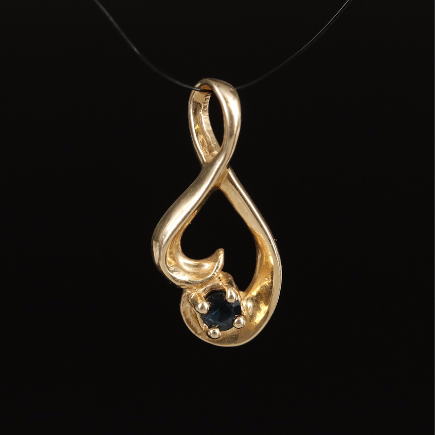 14K Sapphire Pendant