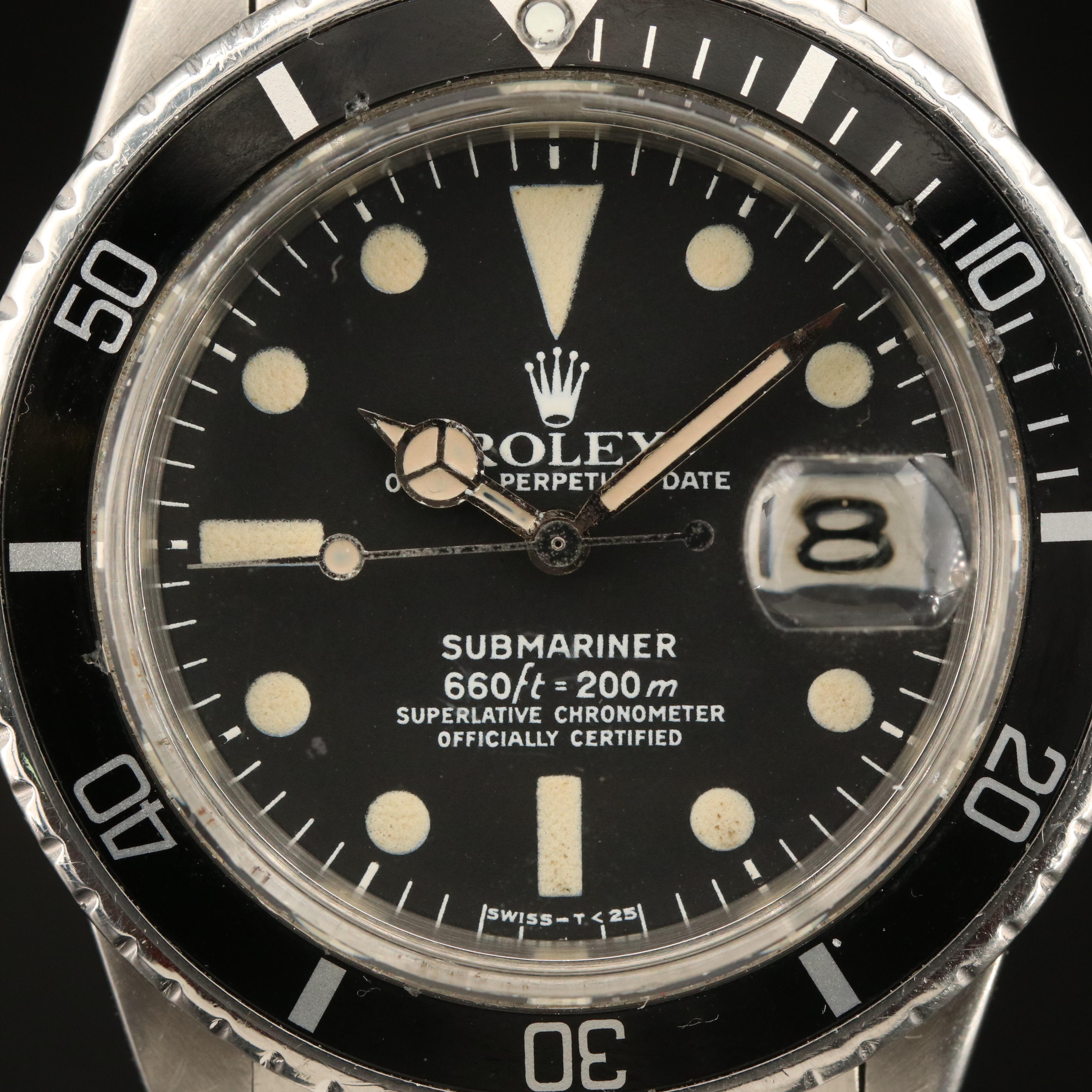 1974 Rolex Submariner Date 1680 Stainless Steel Automatic Watch
