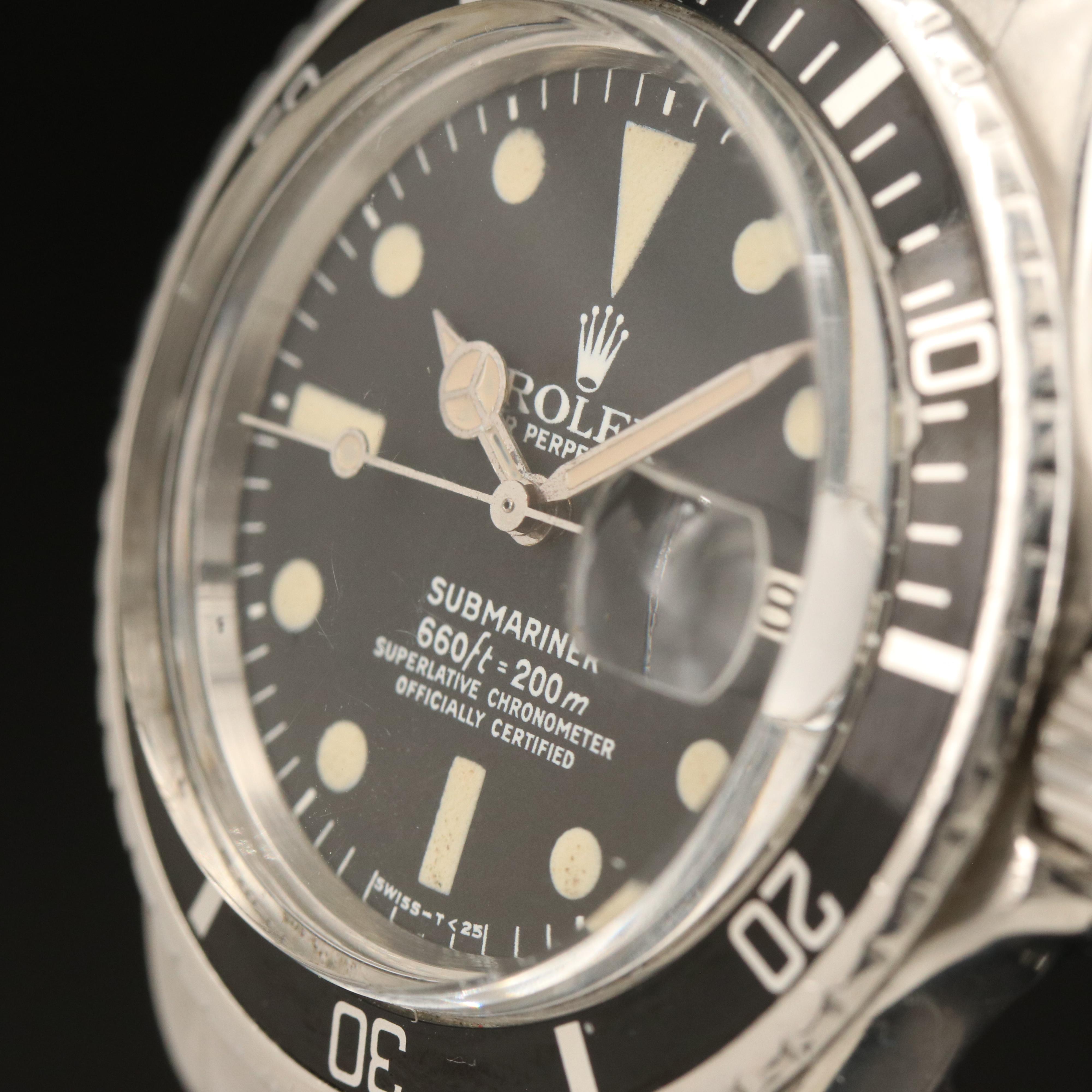 1974 Rolex Submariner Date 1680 Stainless Steel Automatic Watch