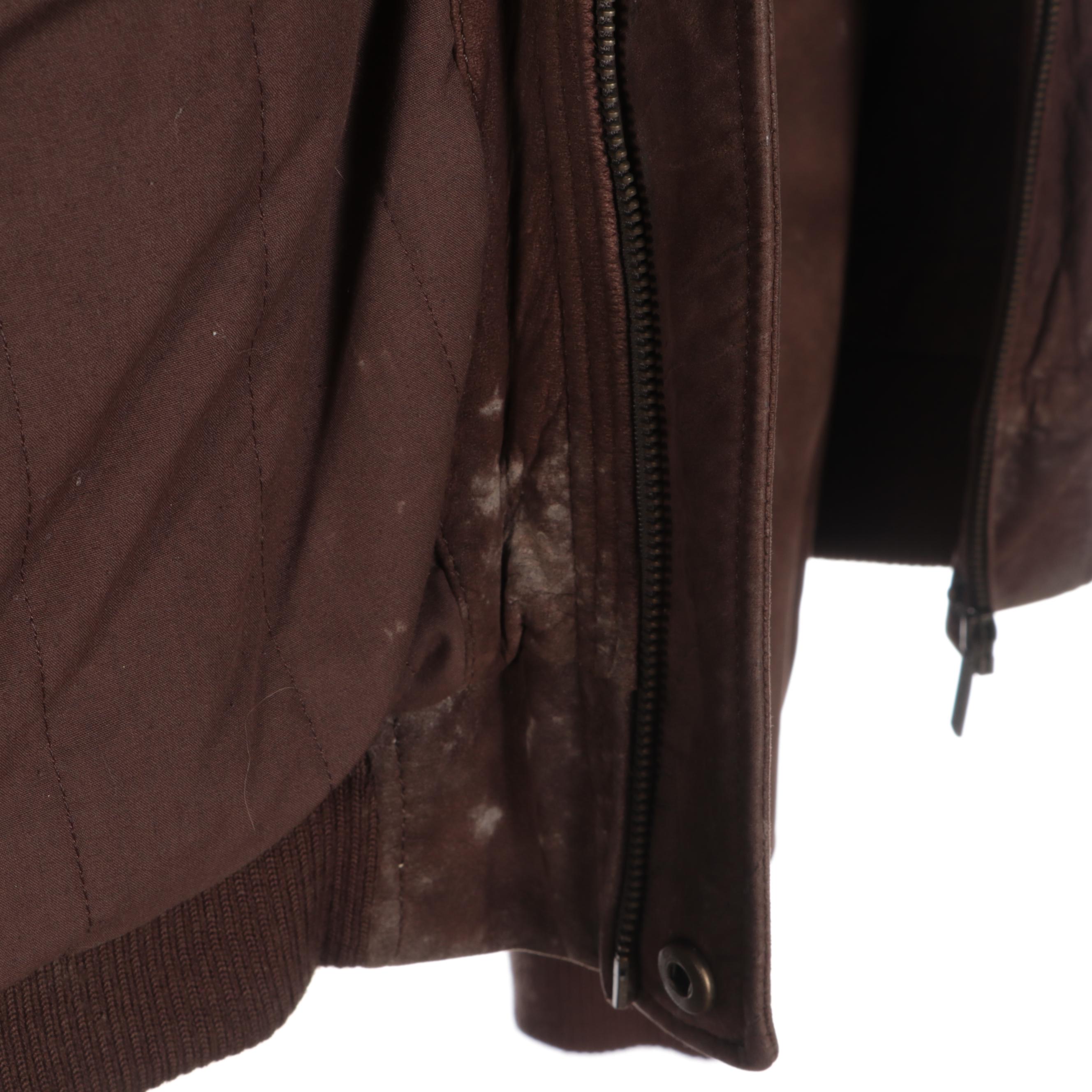 Men's Fabiani Leather Bomber Jacket with Detachable Sheepskin Collar