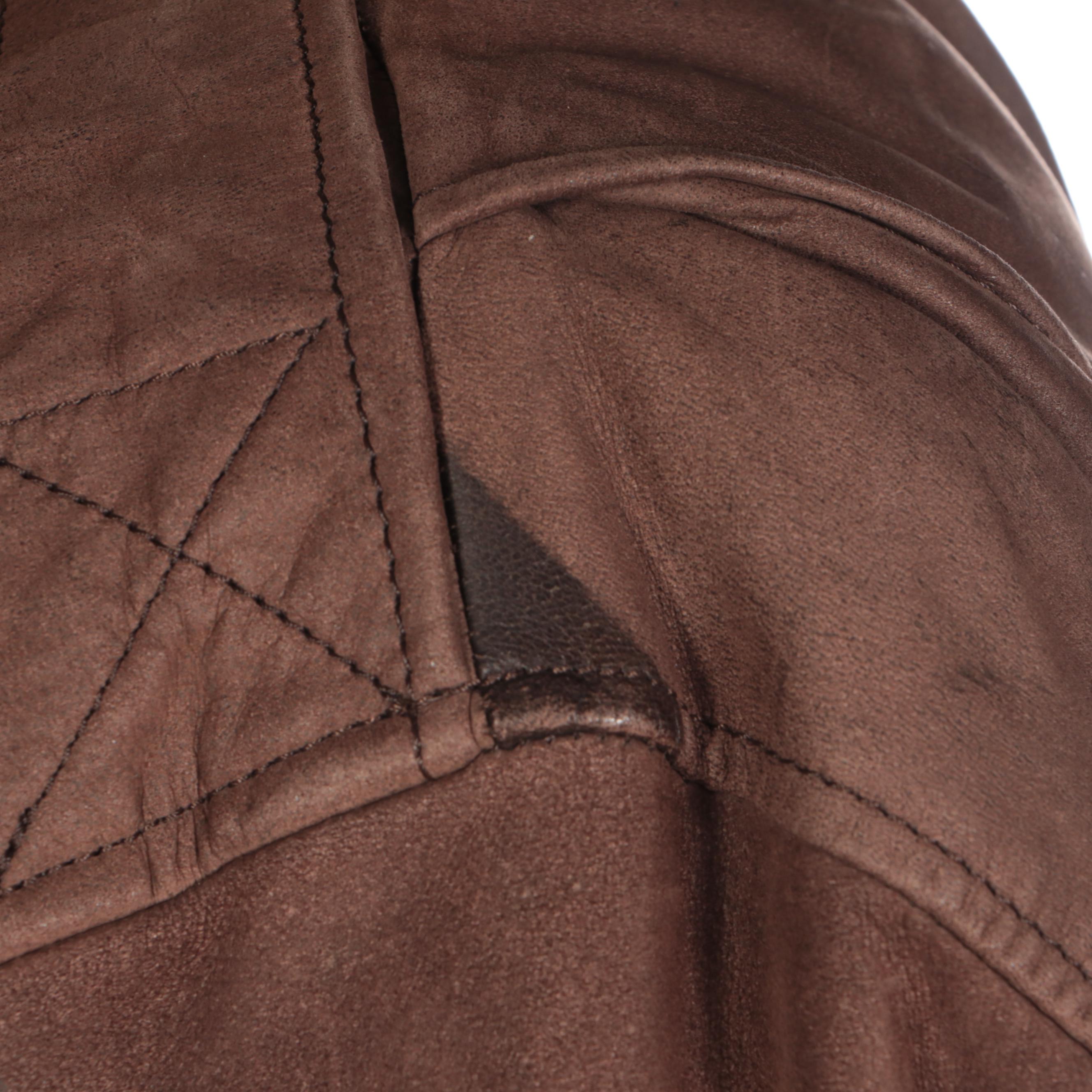 Men's Fabiani Leather Bomber Jacket with Detachable Sheepskin Collar