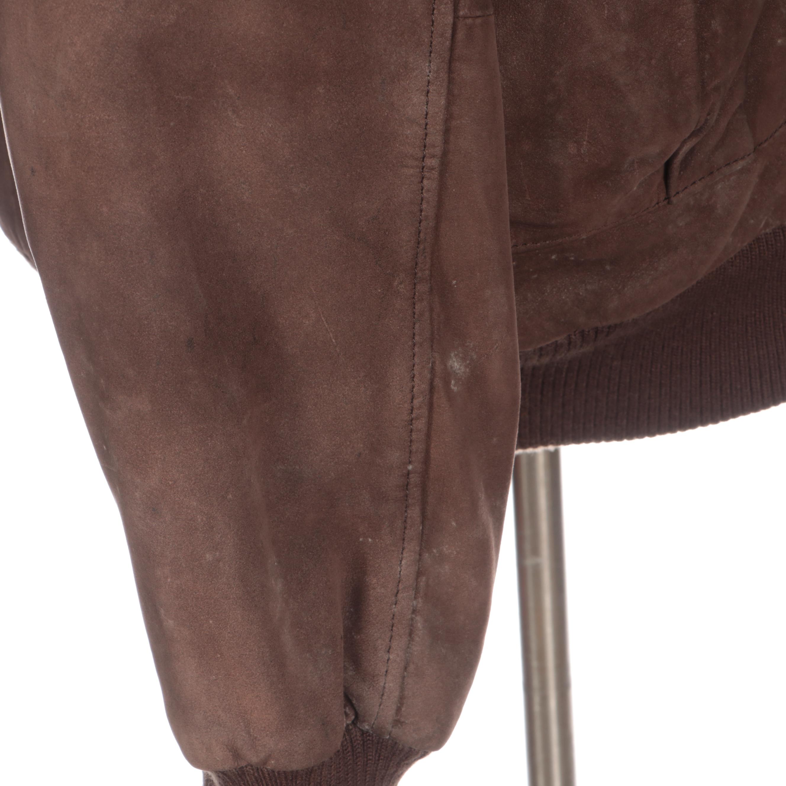 Men's Fabiani Leather Bomber Jacket with Detachable Sheepskin Collar