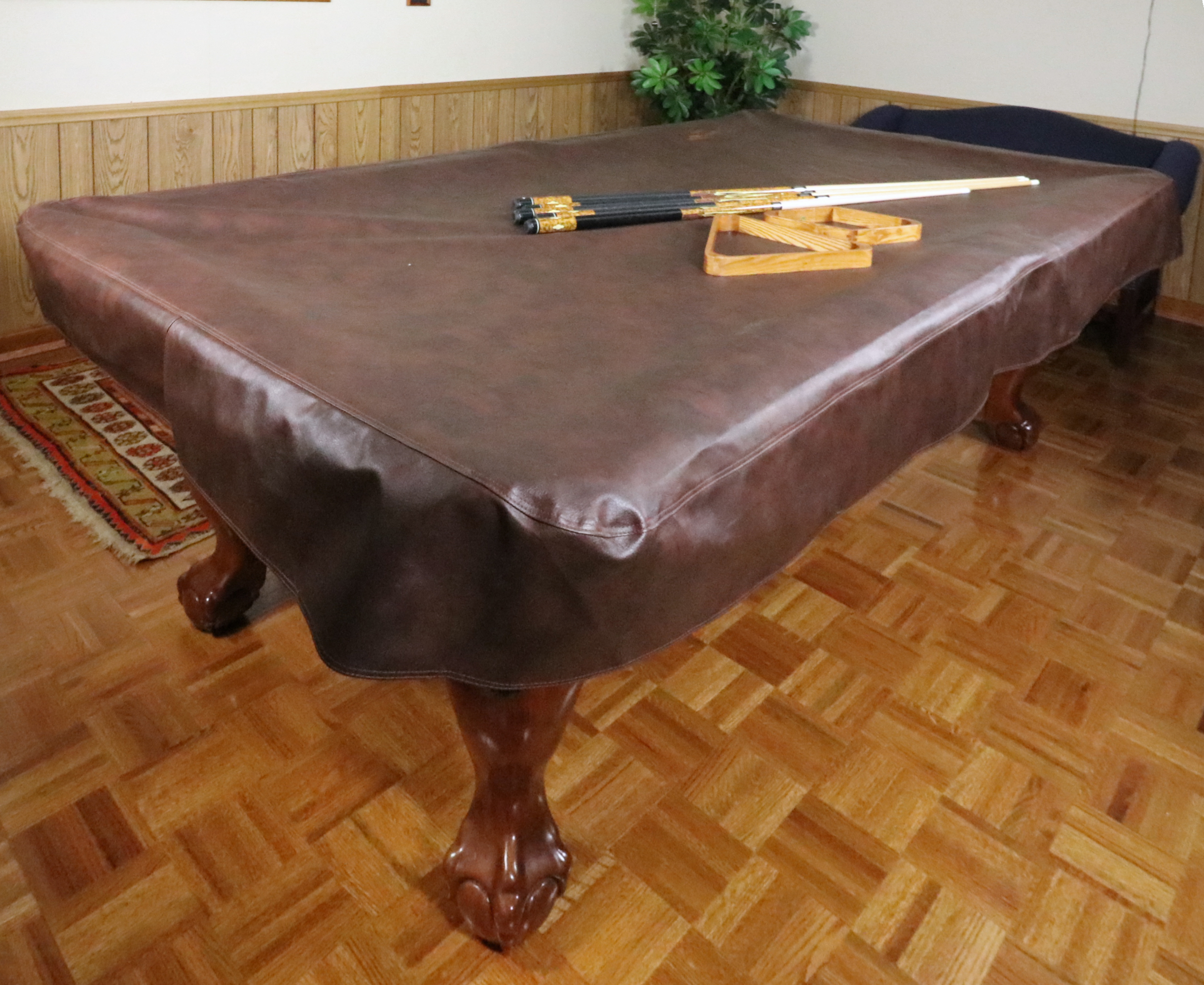 American Heritage Pool Table with Cue Sticks and Accessories