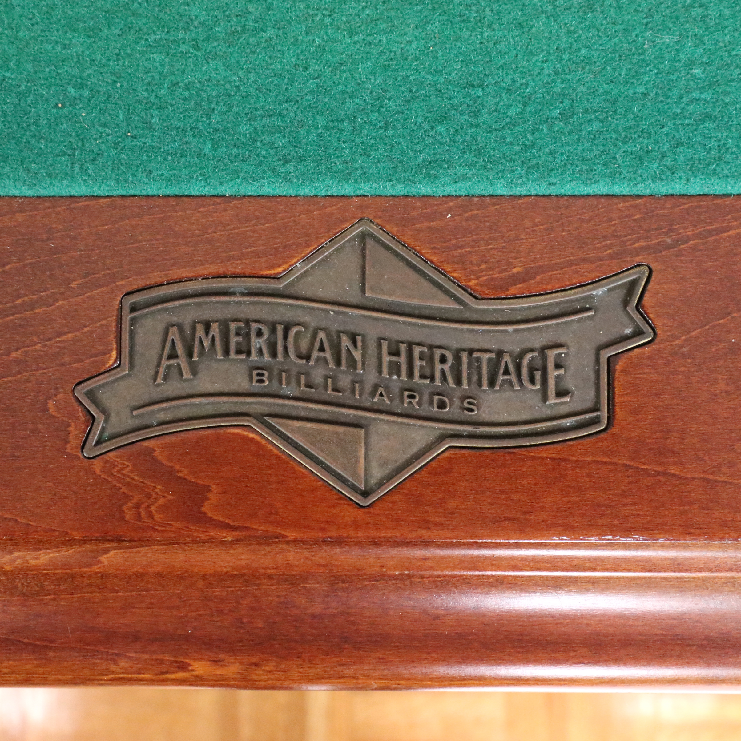 American Heritage Pool Table with Cue Sticks and Accessories