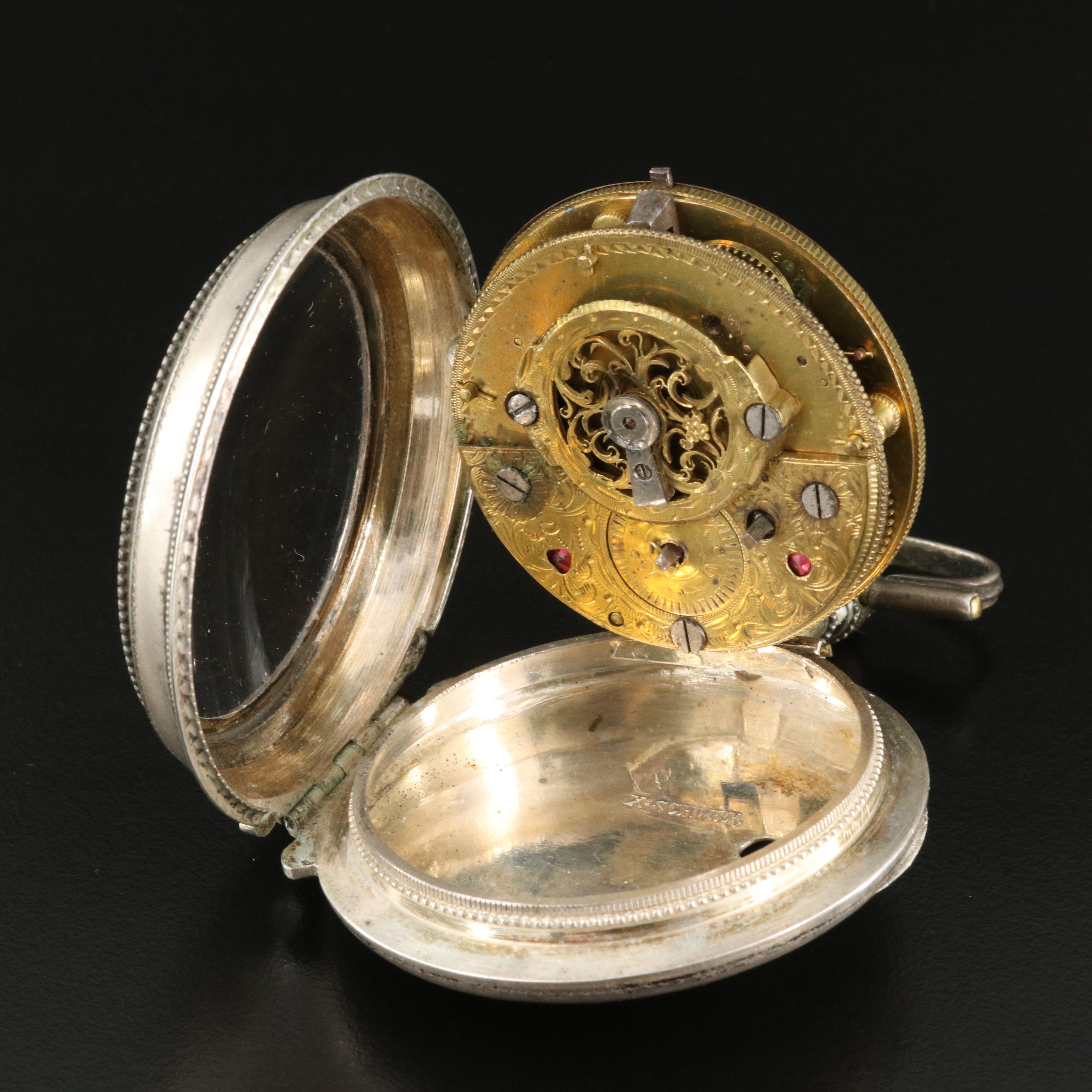 Antique X. Schwer, Salzburg Tortoise Shell Case Pocket Watch