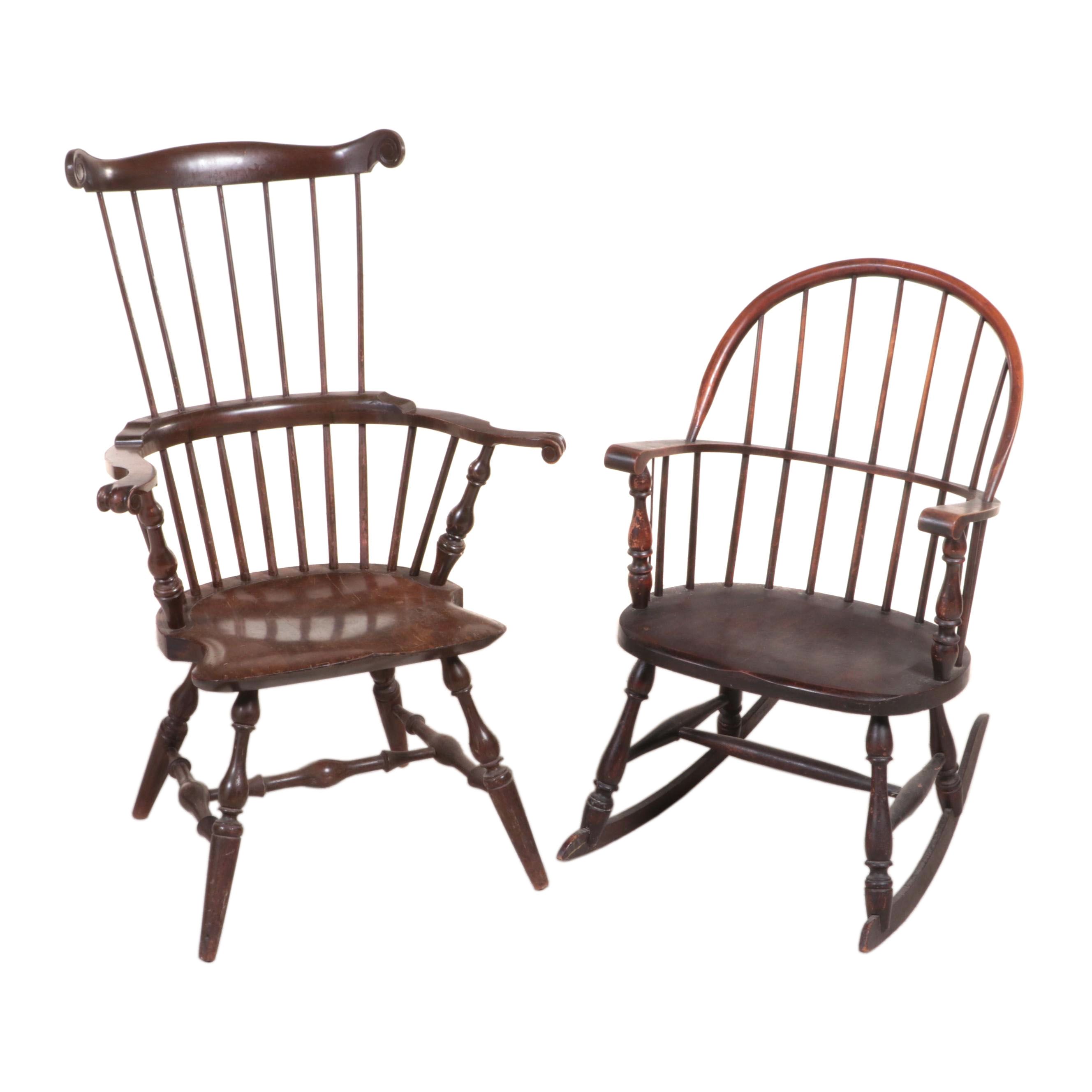 Conant-Ball Co. Comb-Back Windsor Armchiar Plus Sack-Back Windsor ...