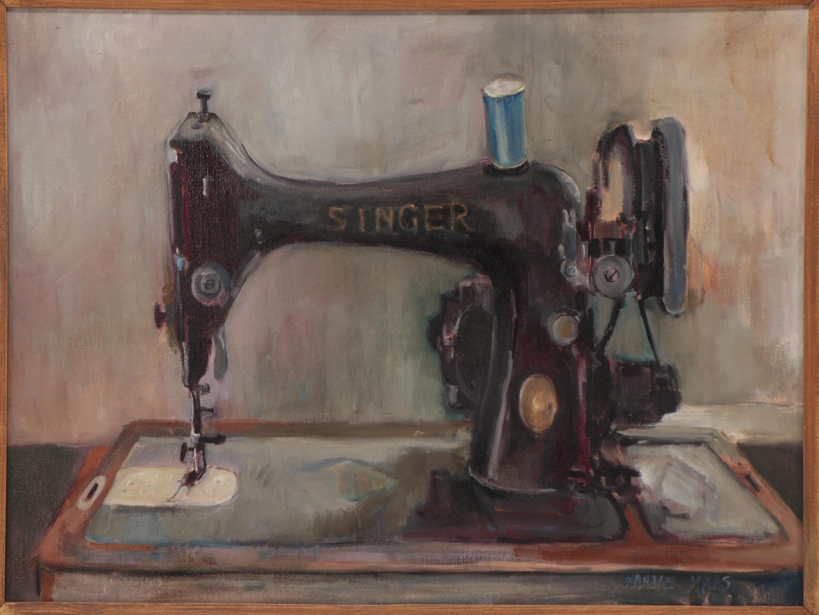 Marion Maas Oil Painting of Sewing Machine