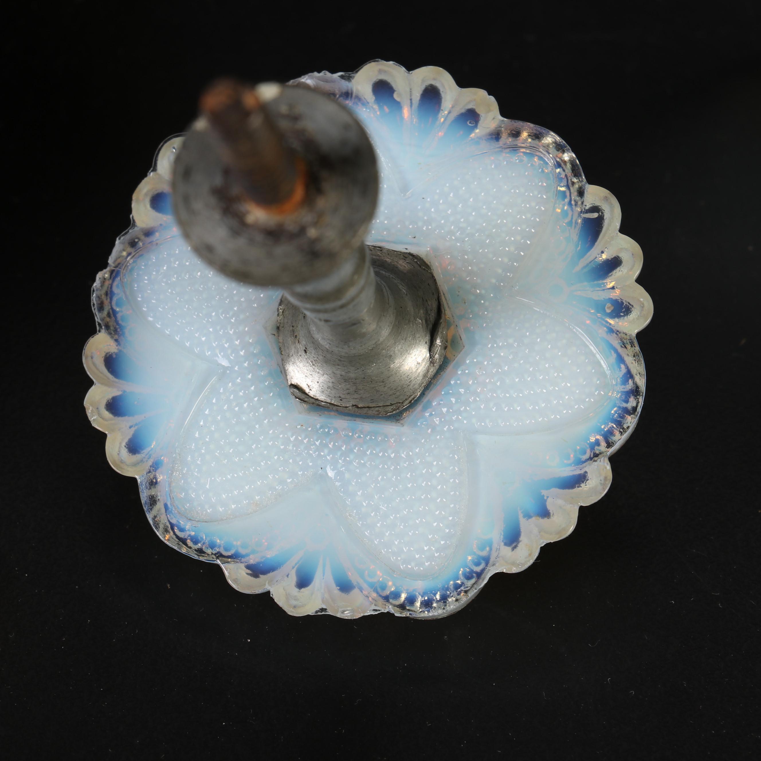 Victorian Opalescent Sandwich and Pressed Glass Curtain Tie Backs