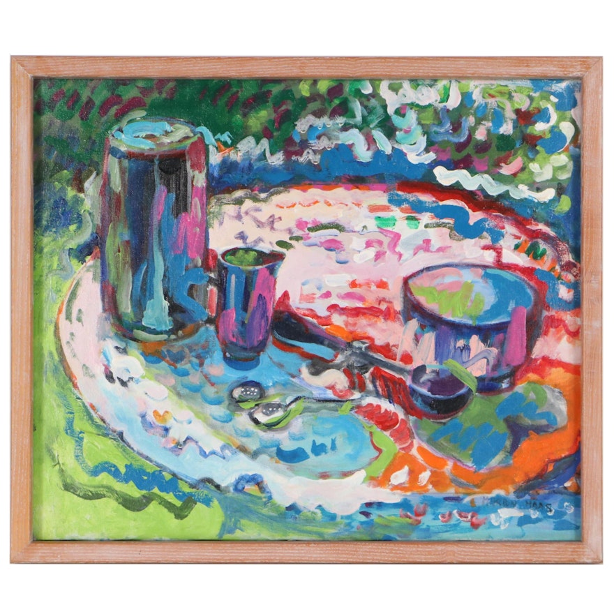 Marion Maas Fauvist Style Still Life Oil Painting