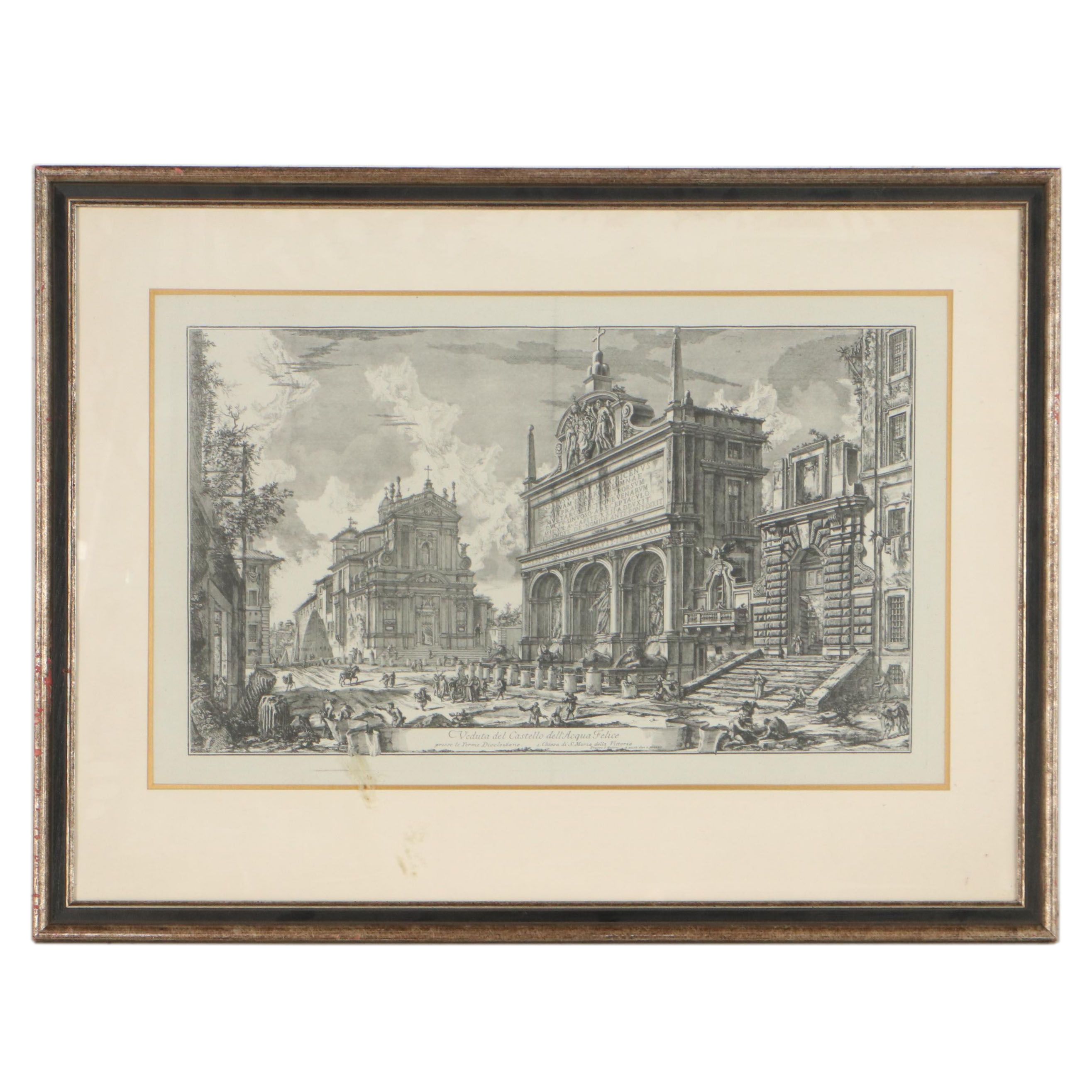 Lithograph After Giovanni Battista Piranesi of Castle, Mid to Late 20th Century