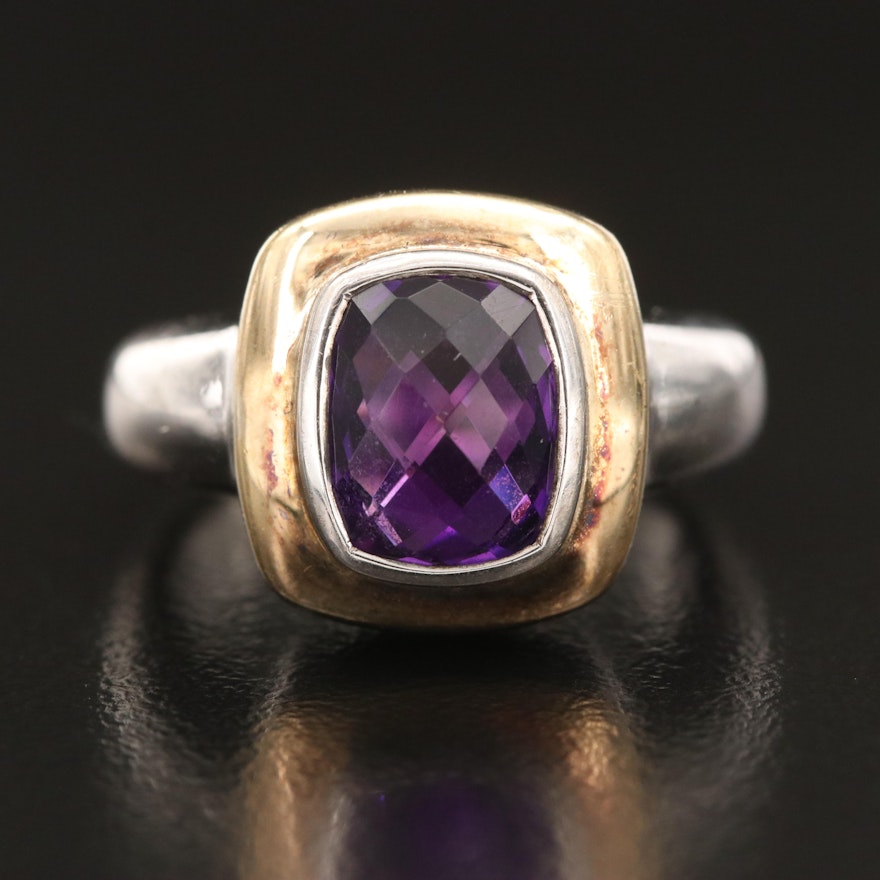 Sterling Amethyst Ring with 18K Accent