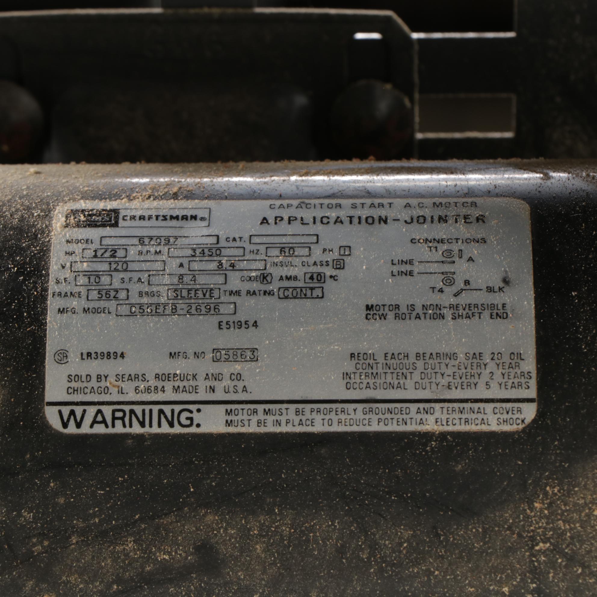 Sears Craftsman 6 1/8" Jointer/Plainer with Metal Stand