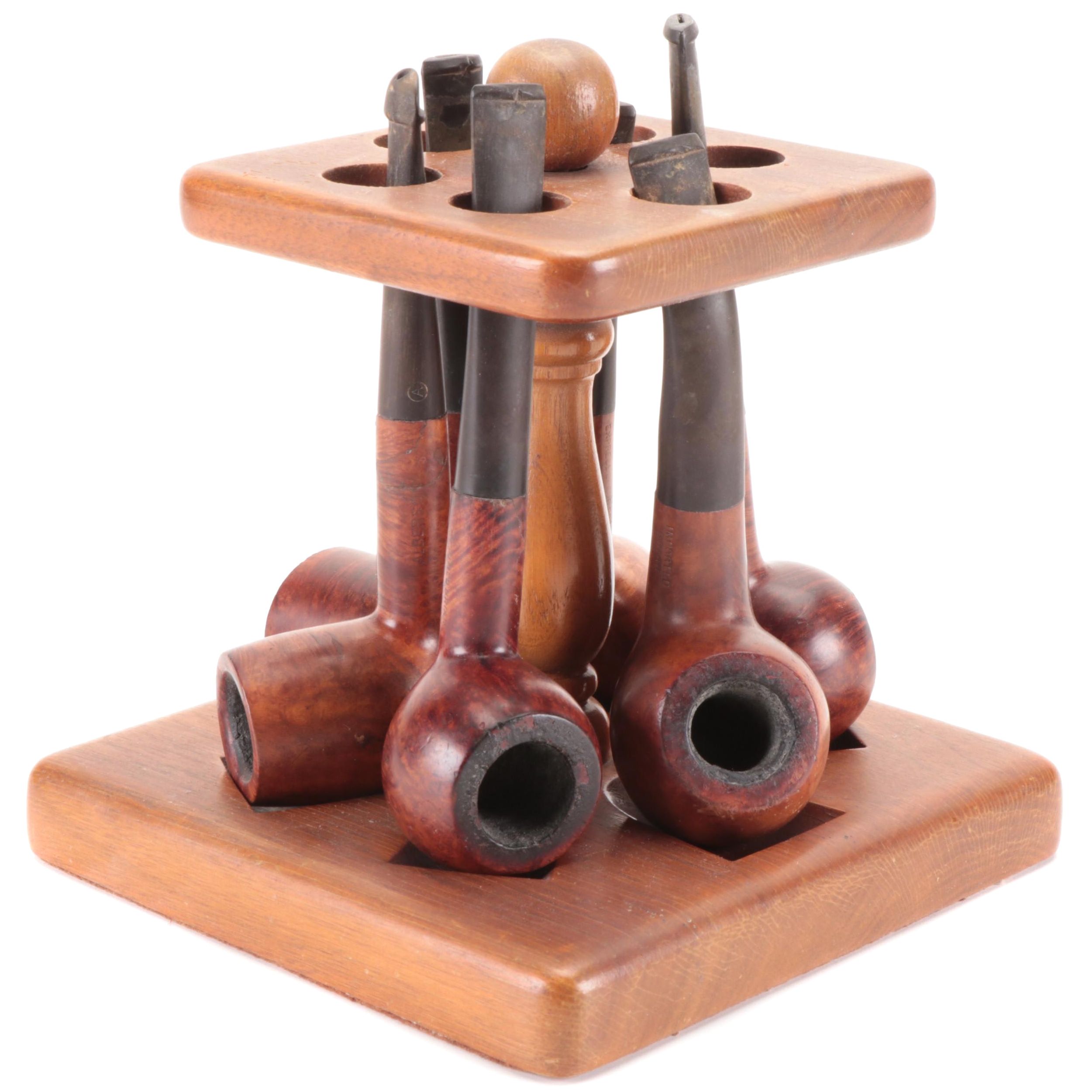 Marxman, Supermaster, Alberson and Other Briar Tobacco Pipes and Pipe Stand