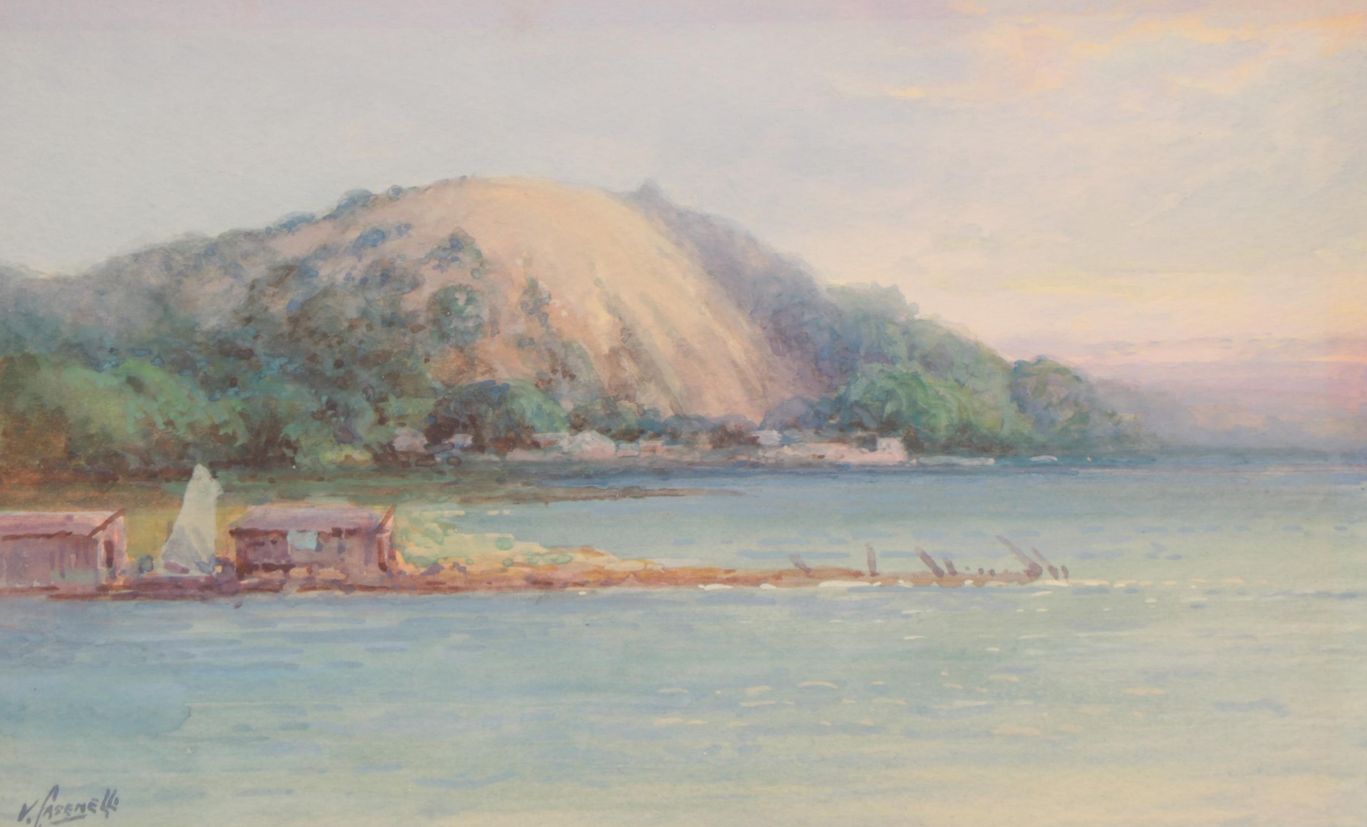 Victor Casenelli Coastal Landscape Watercolor Painting