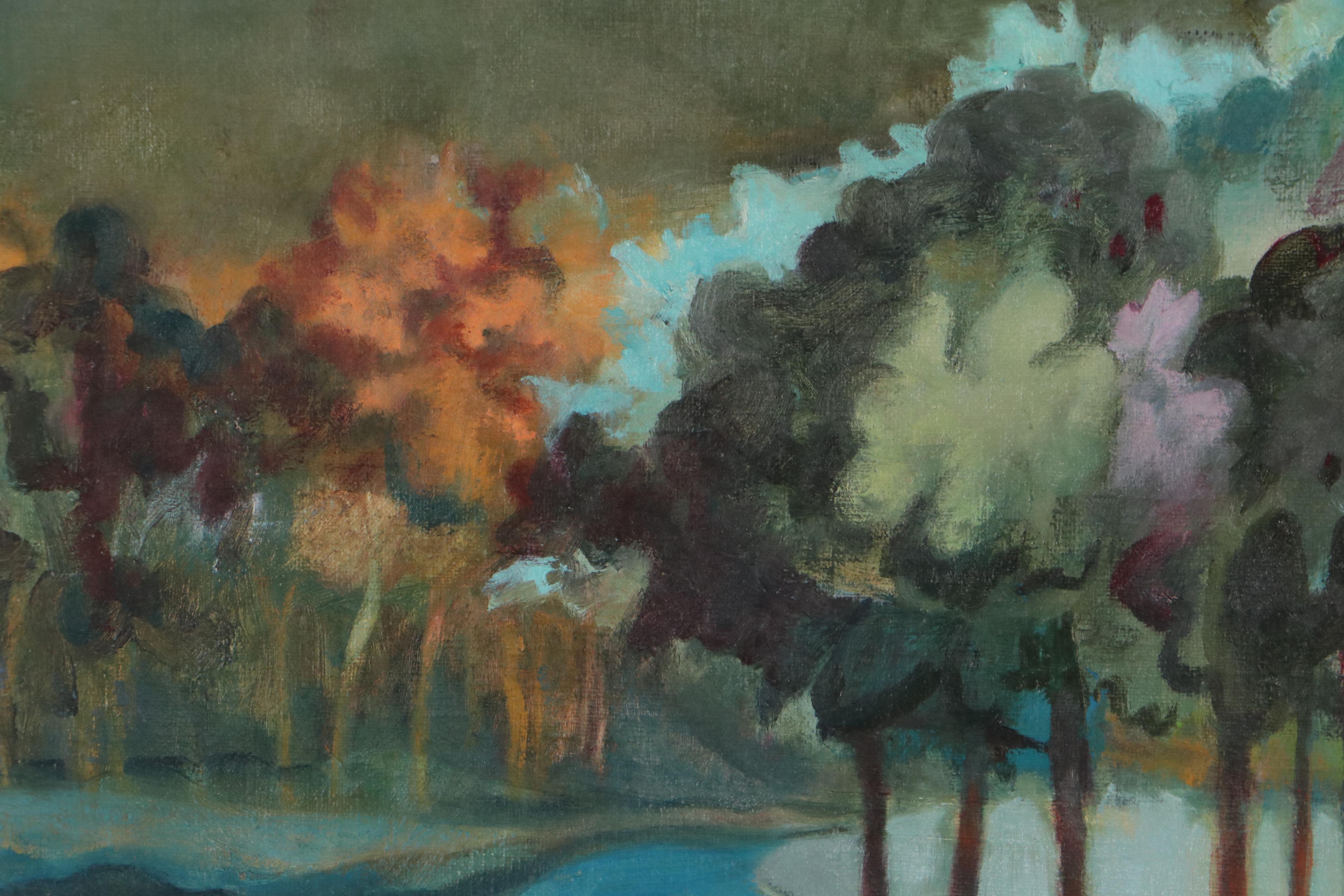 Marion Maas Landscape Oil Painting "On the Thruway"