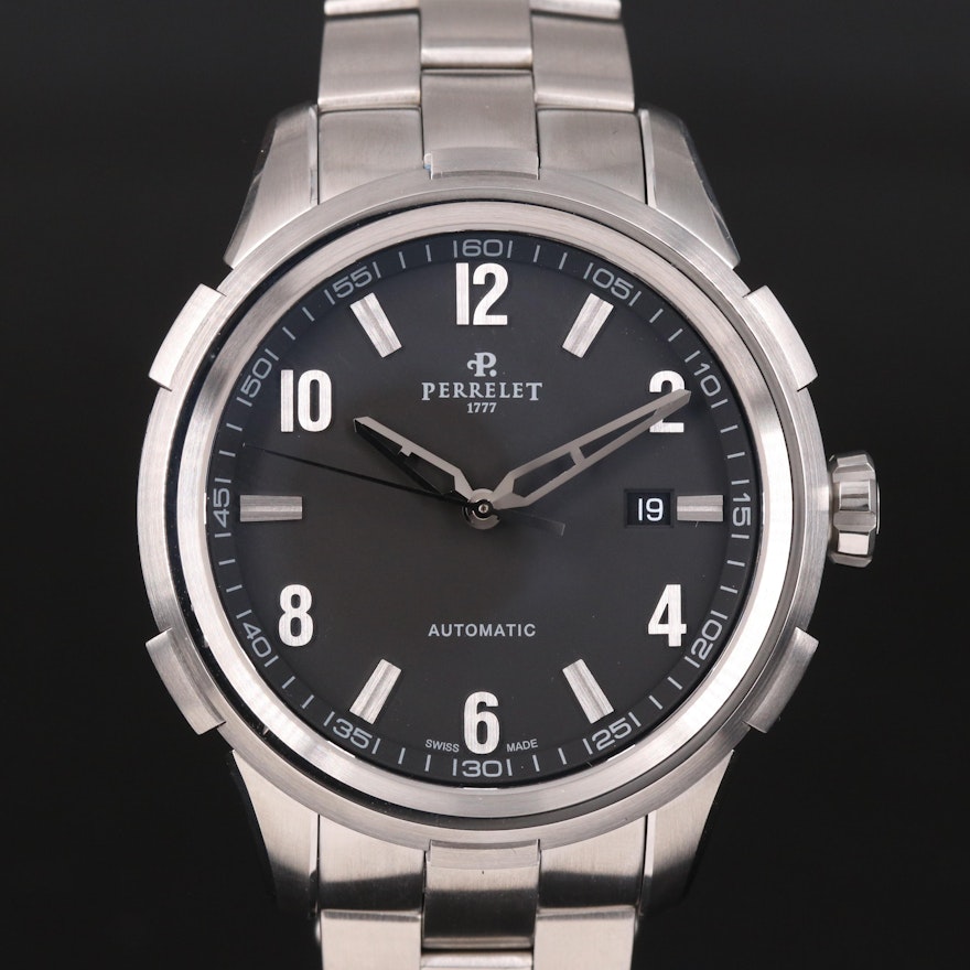 Perrelet Class-T Black 42mm Stainless Steel Automatic Wristwatch