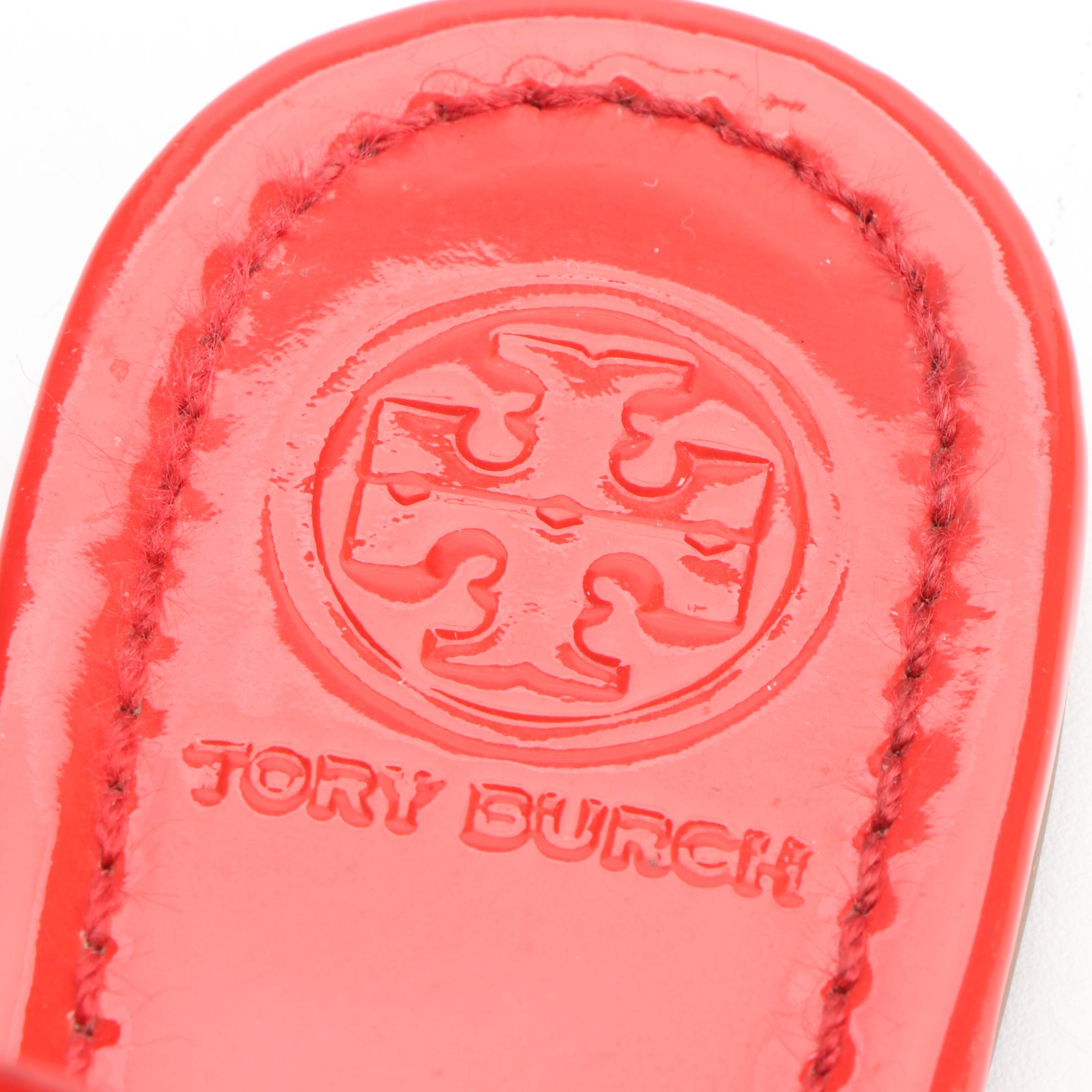 Tory Burch Miller Patent Leather Flat Sandals with Box