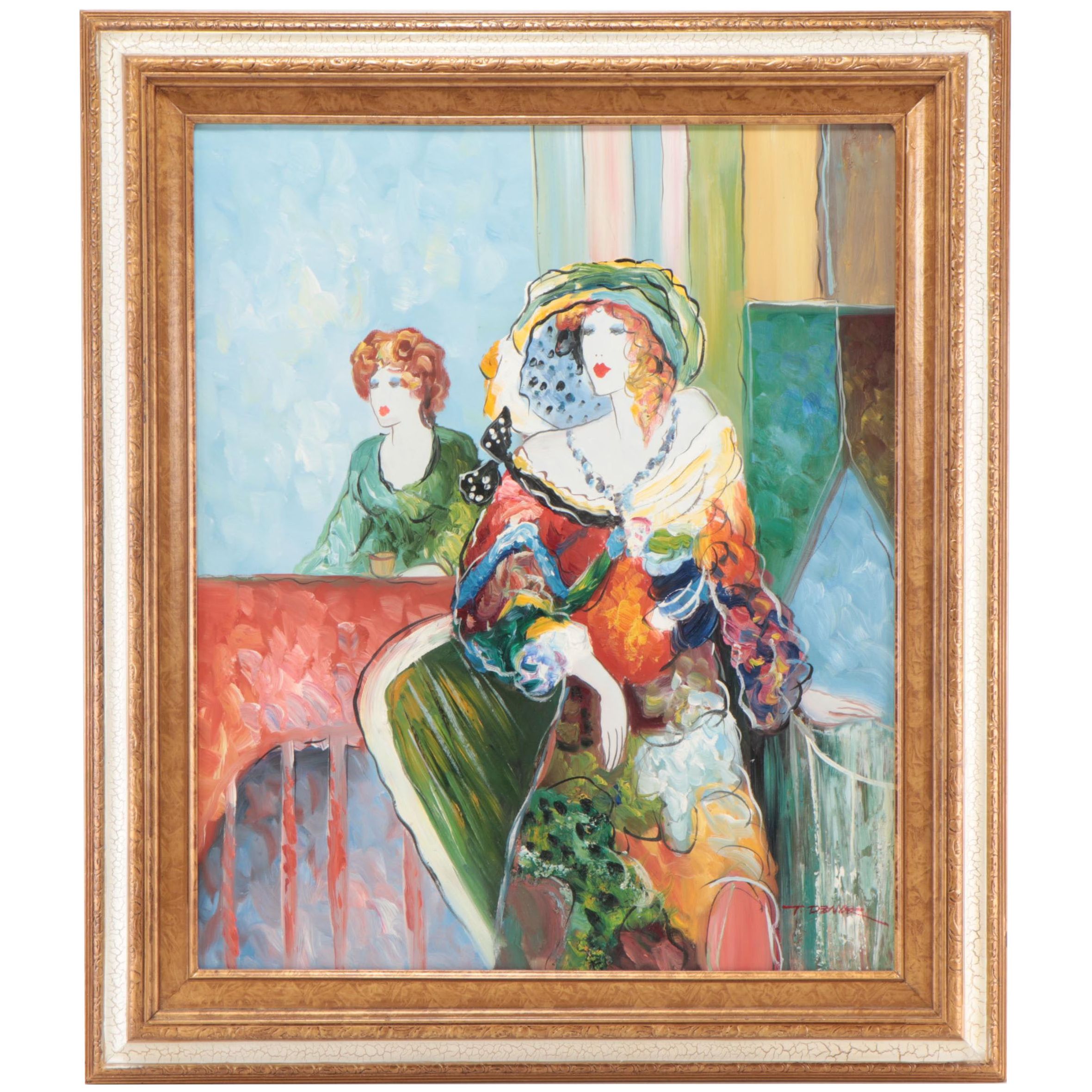 T. Denver Oil Painting of Women
