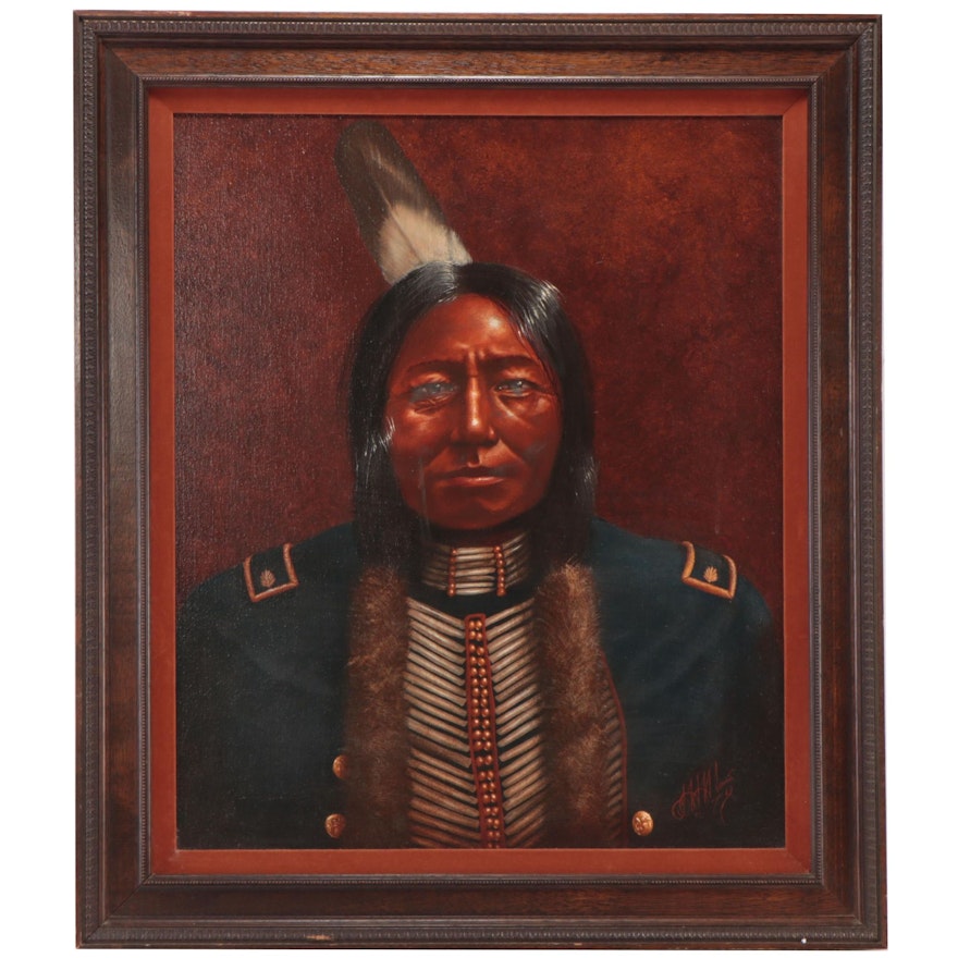 H. Adams Portrait Oil Painting "Lt. Kangiyatapiki," 1979