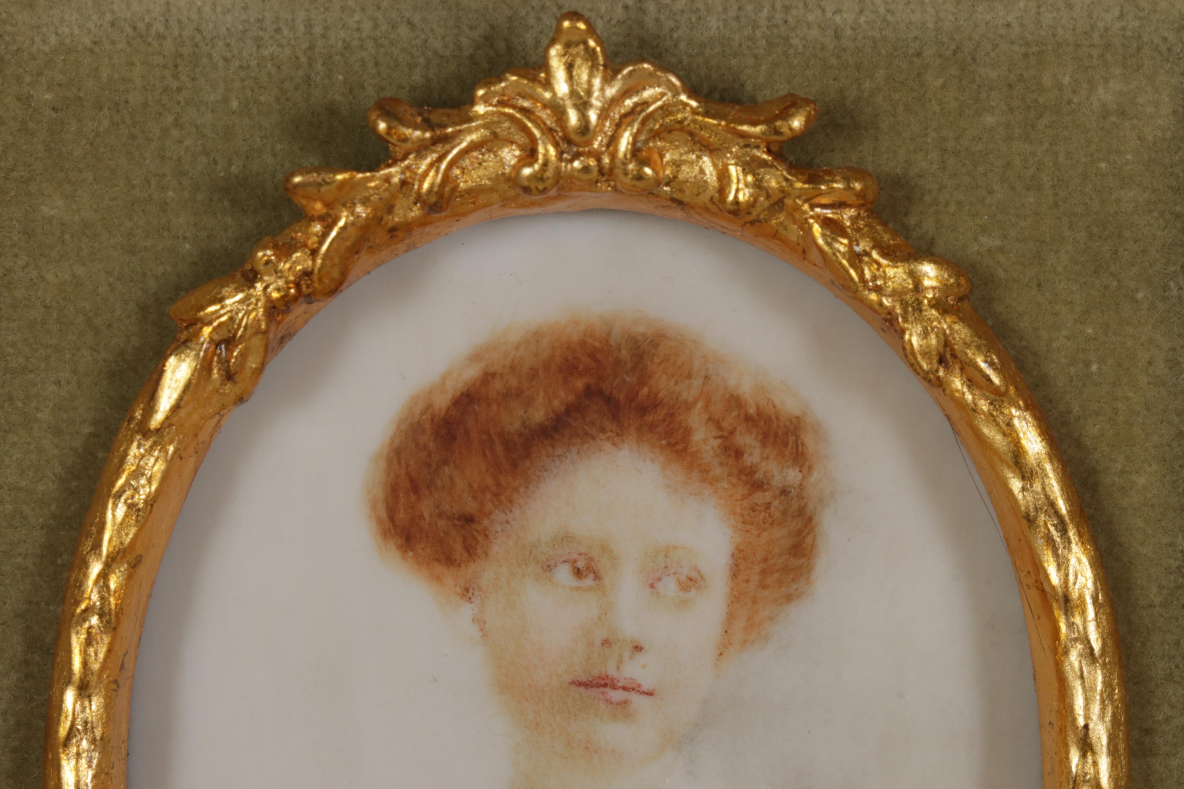 Hand-Painted Porcelain Portrait of Young Woman, Late 19th-Early 20th Century