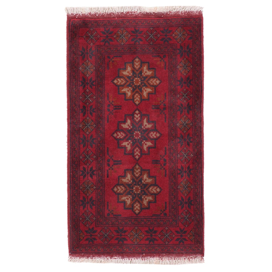 1'10 x 3'6 Hand-Knotted Afghan Baluch Accent Rug