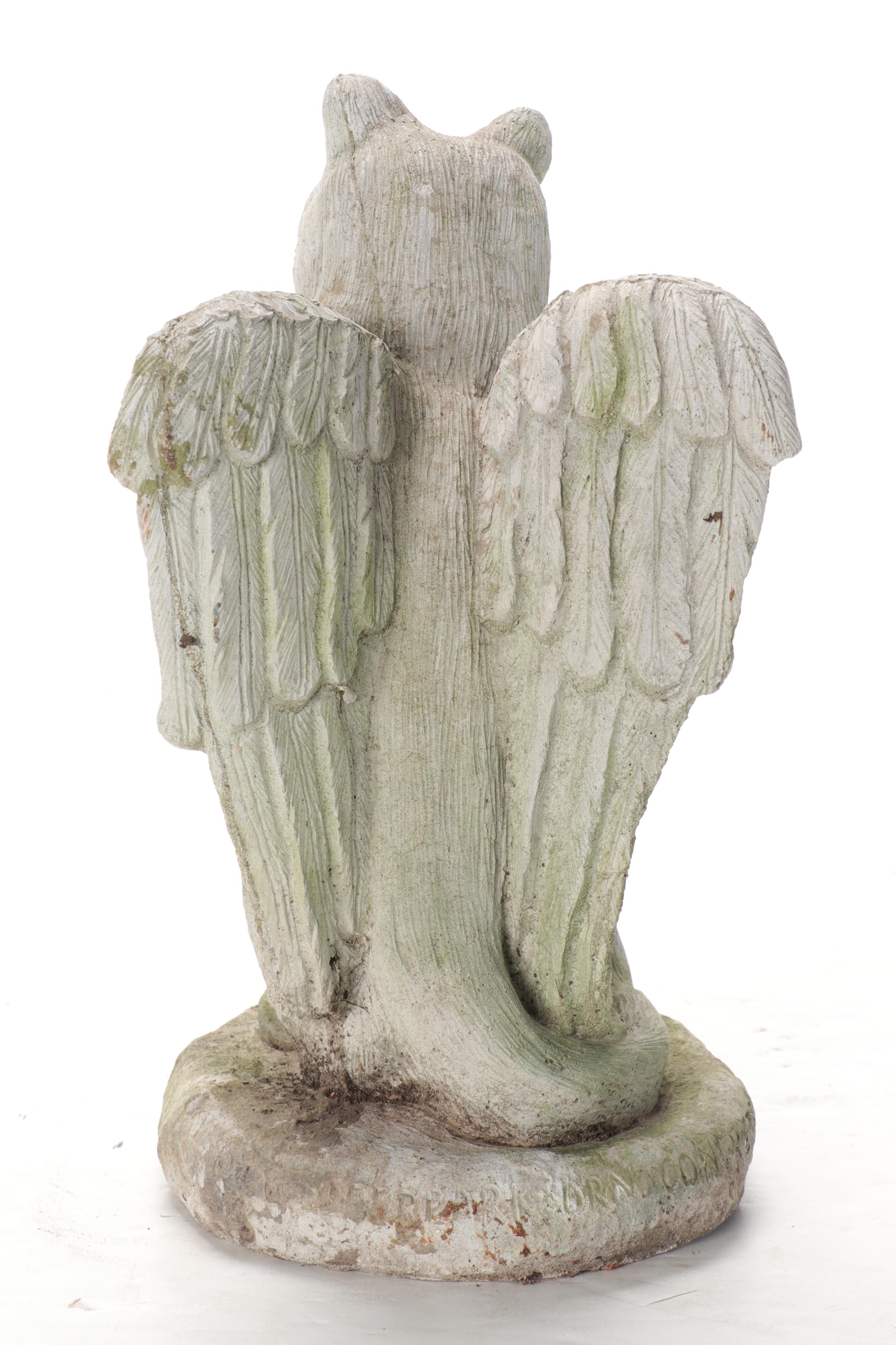 Cast Concrete Angel Cat Garden Statue