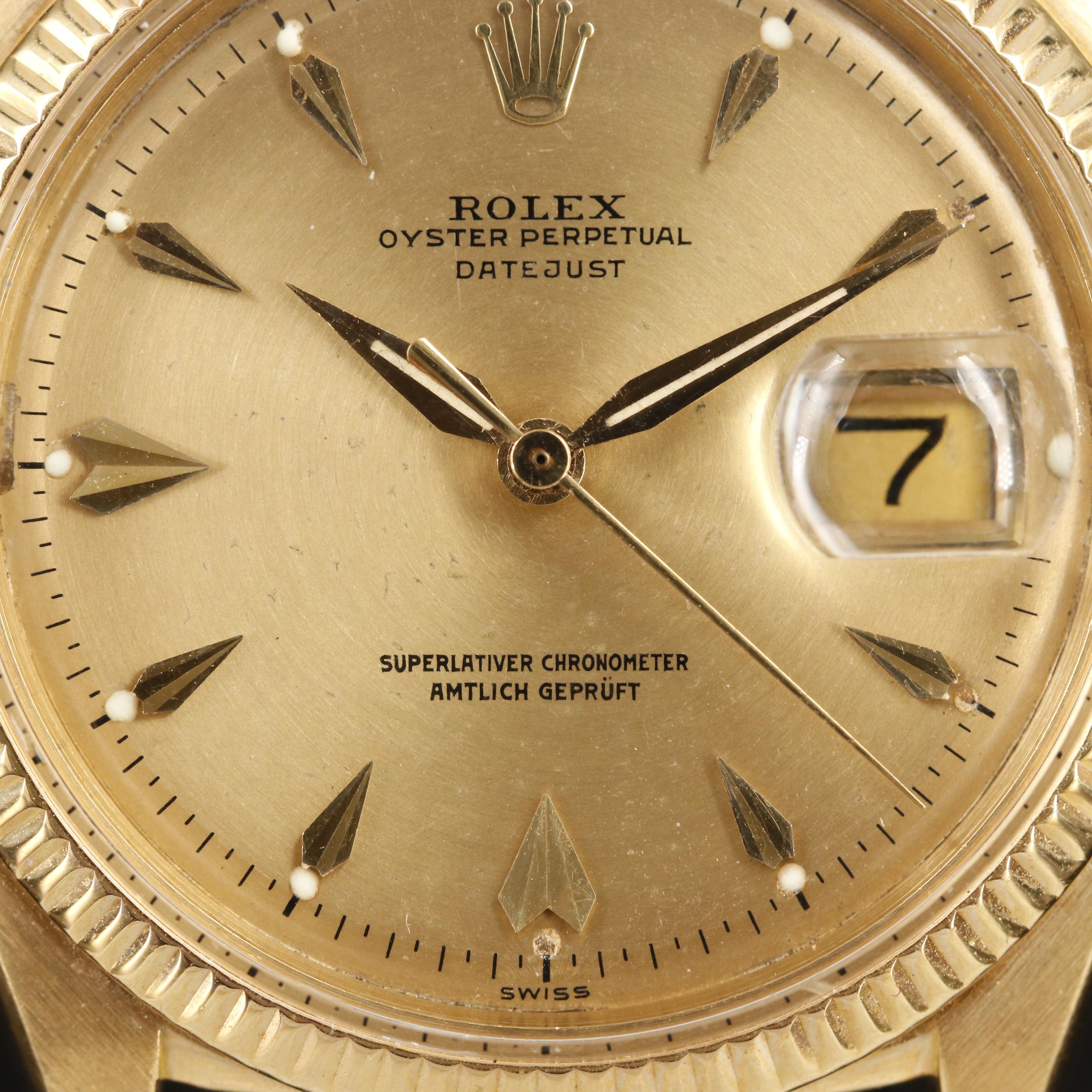 1966 Rolex Oyster Perpetual Datejust 18K Watch