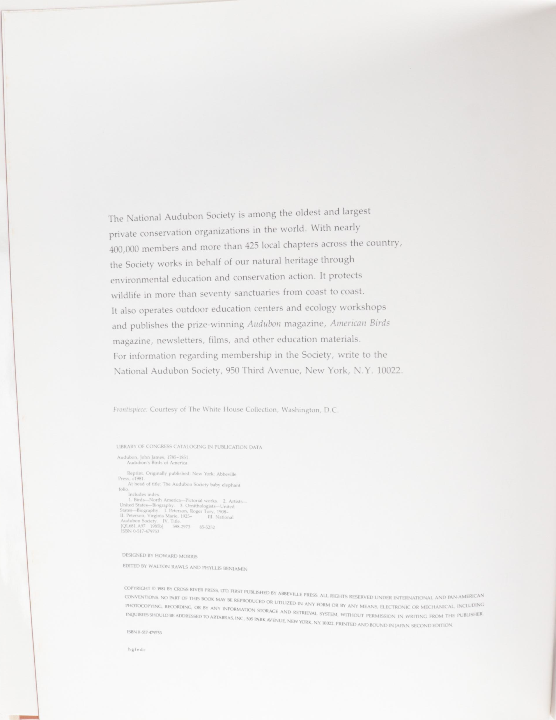 Second Edition "Audubon's Birds of America" Baby Elephant Folio by the Petersons