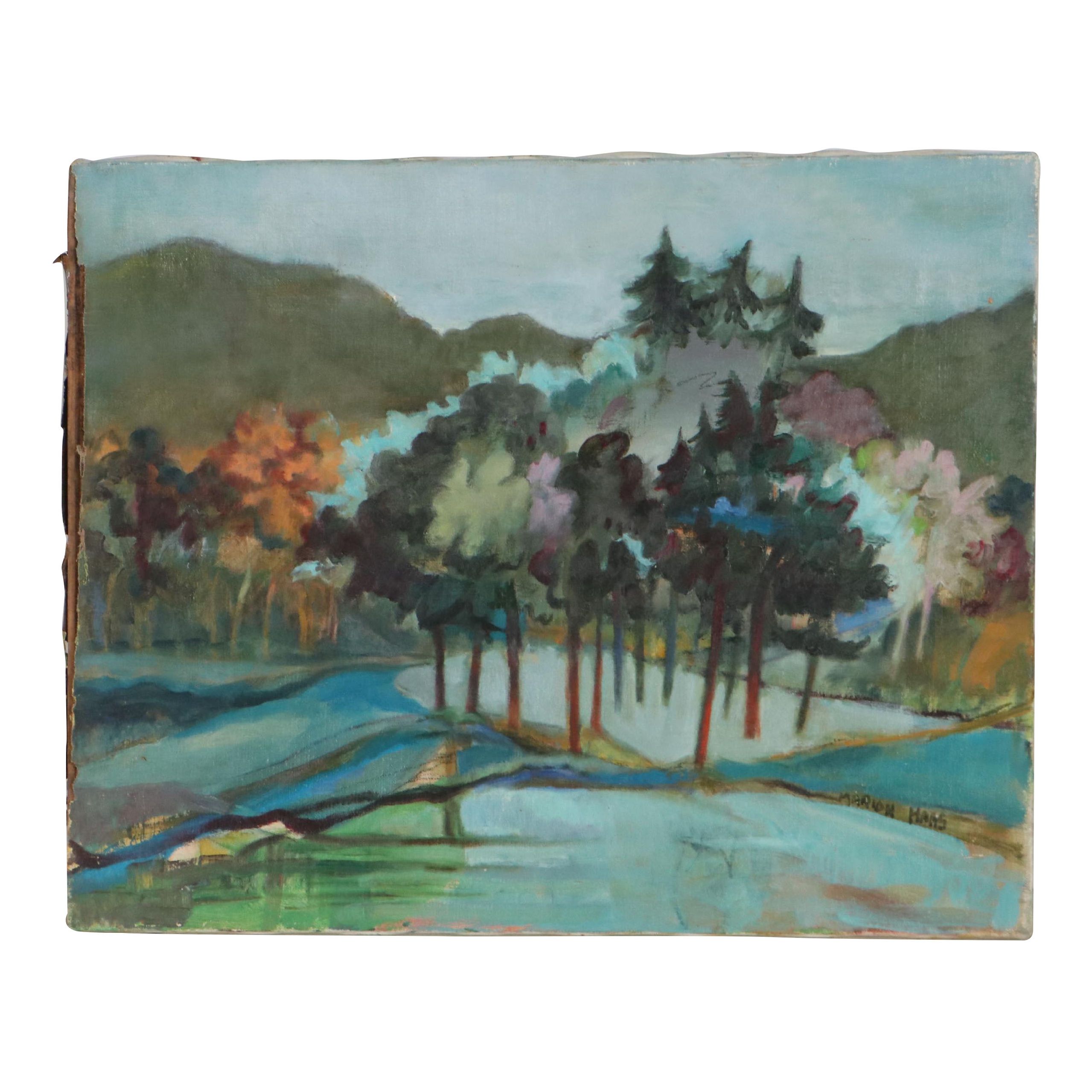 Marion Maas Landscape Oil Painting "On the Thruway"