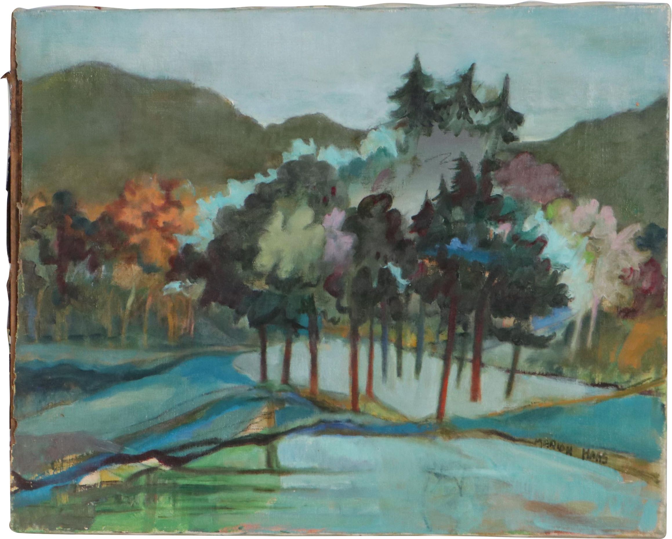 Marion Maas Landscape Oil Painting "On the Thruway"