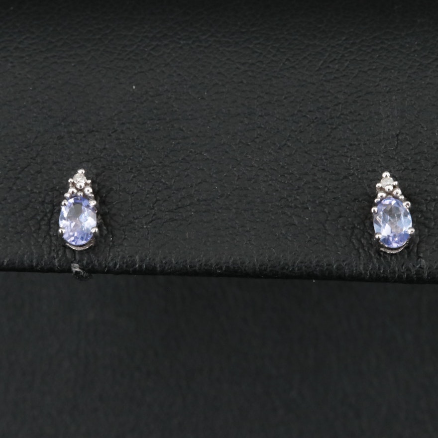 10K Tanzanite and Diamond Earrings