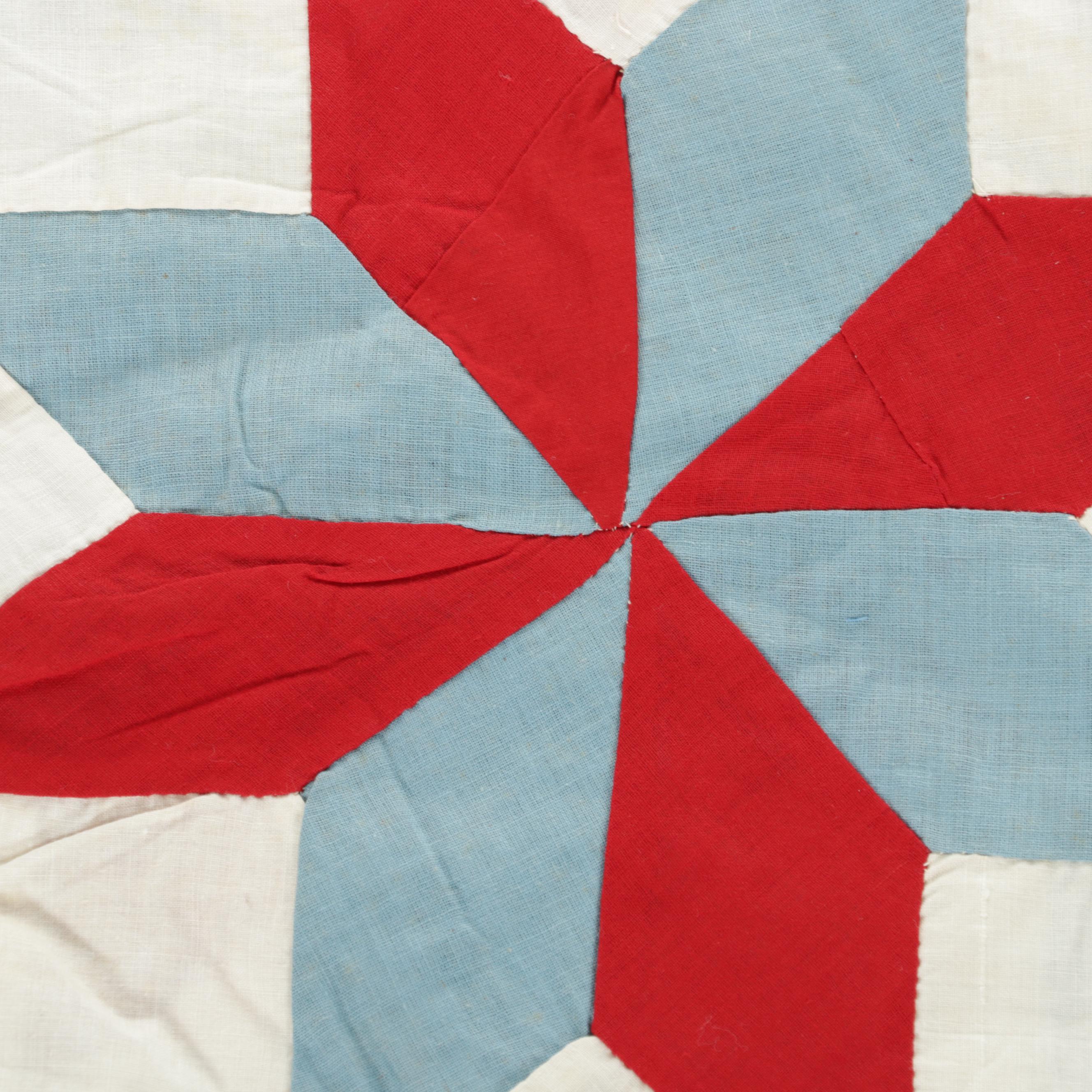 Embroidered Crib Quilt with Hand-Pieced Quilt Tops and Blocks, 20th Century