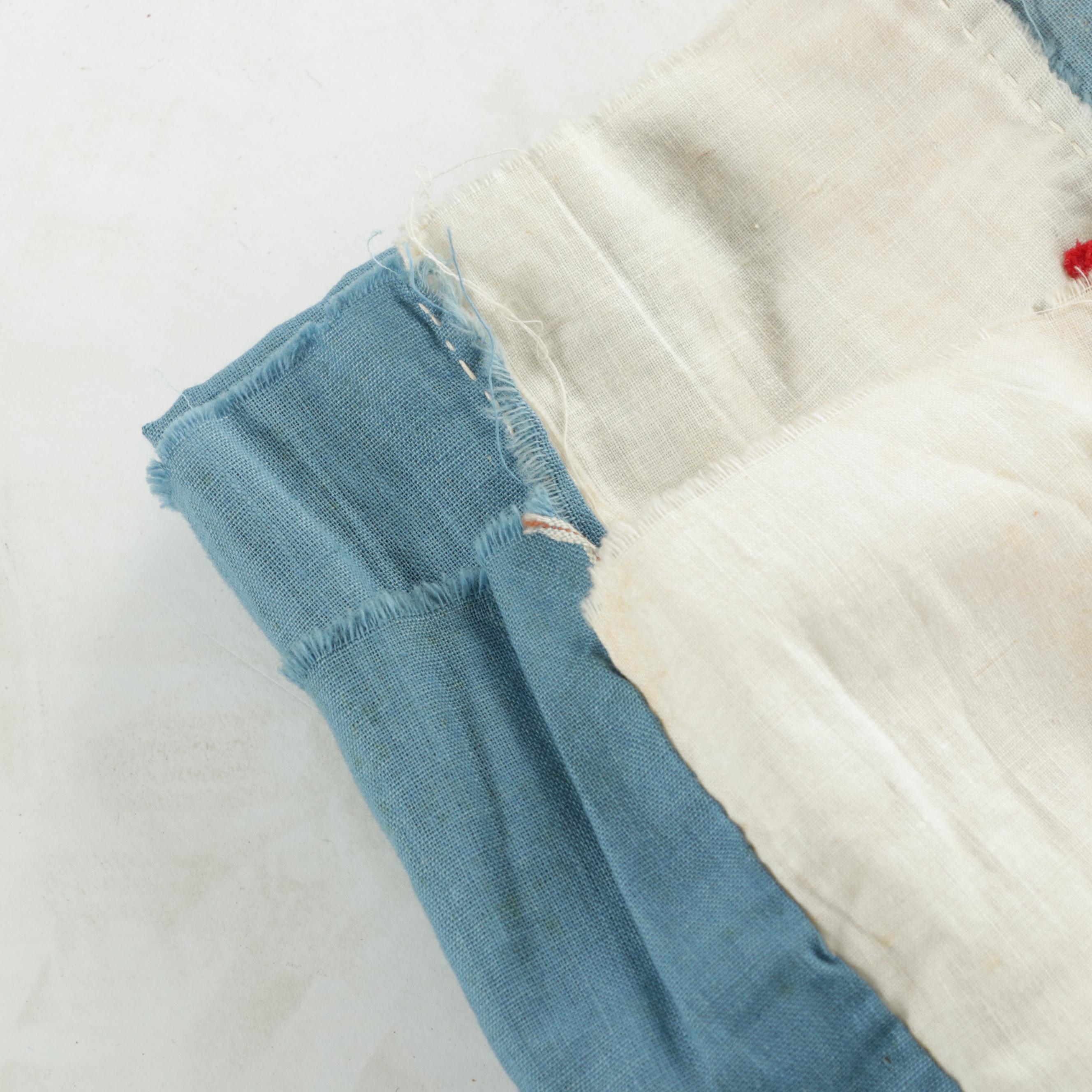 Embroidered Crib Quilt with Hand-Pieced Quilt Tops and Blocks, 20th Century