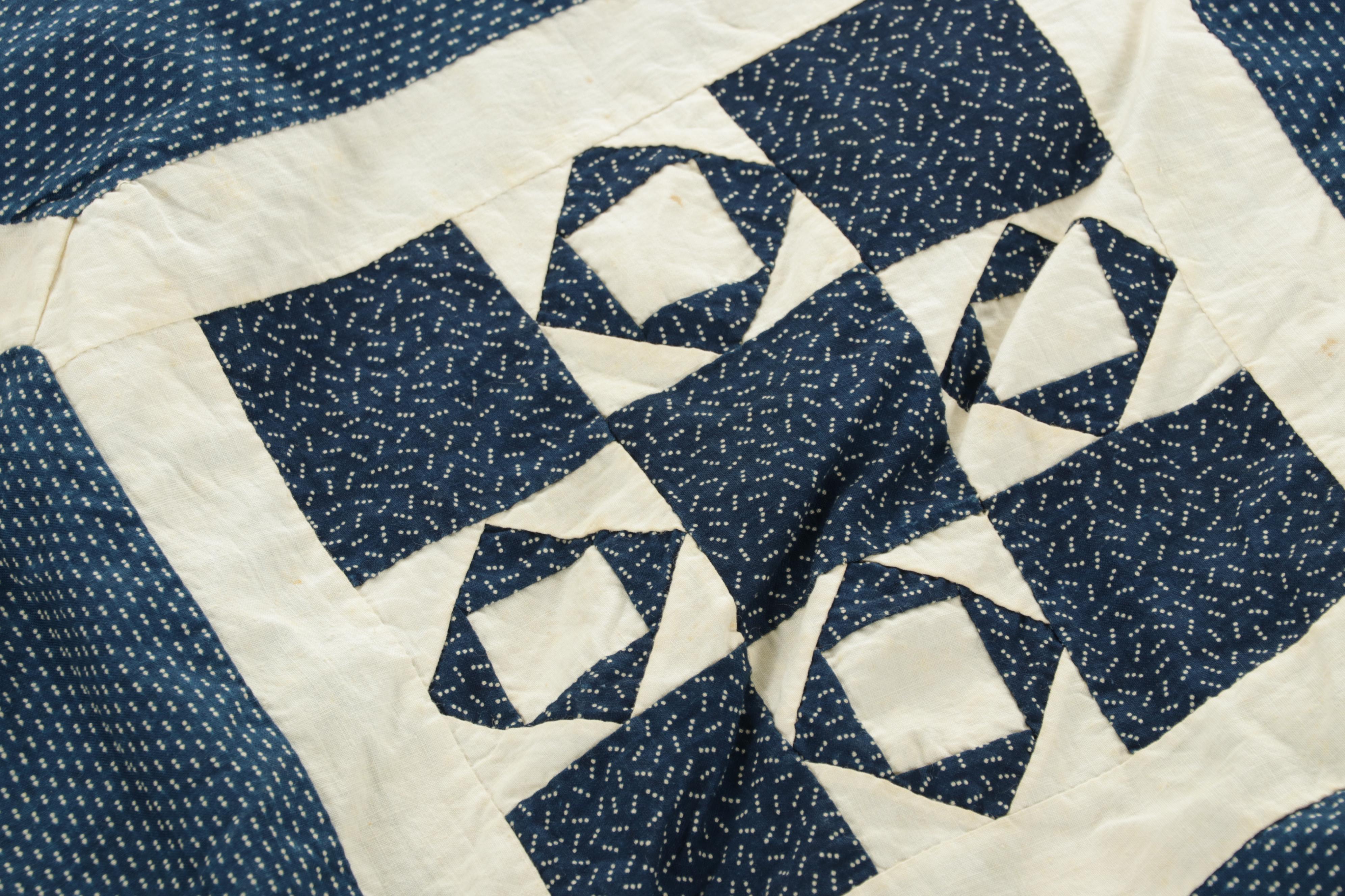 Embroidered Crib Quilt with Hand-Pieced Quilt Tops and Blocks, 20th Century