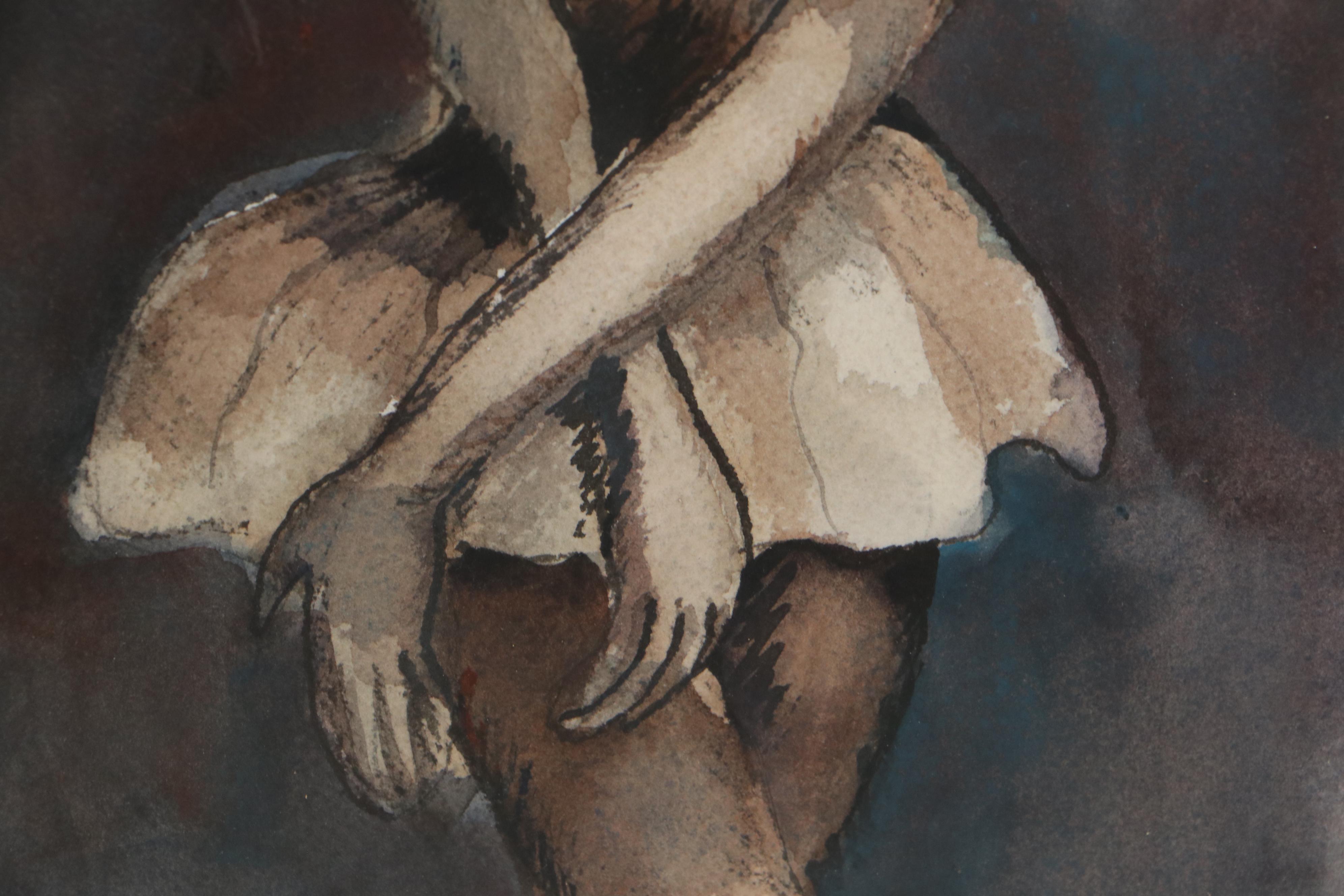 Marion Maas Watercolor Painting of Ballerina