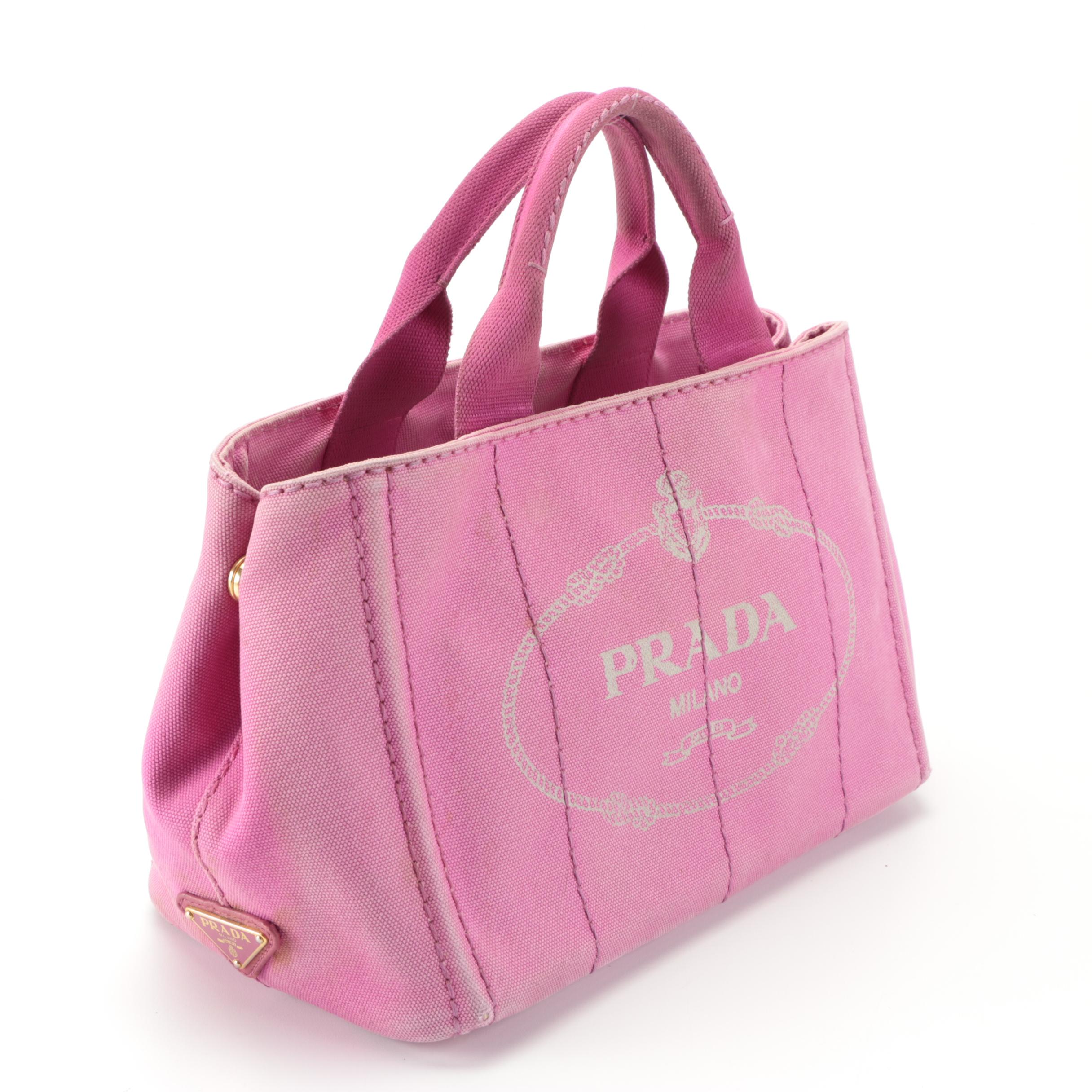Prada Pink Canapa Canvas Tote