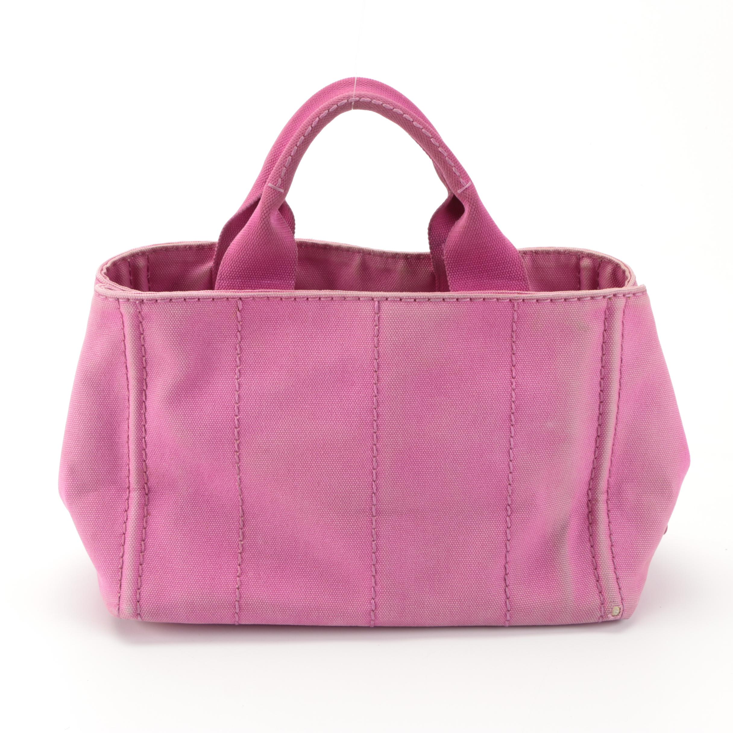Prada Pink Canapa Canvas Tote